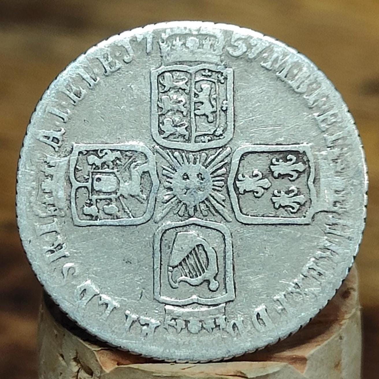 1757 King George II Silver Sixpence Coin older bust - VPUKcoins
