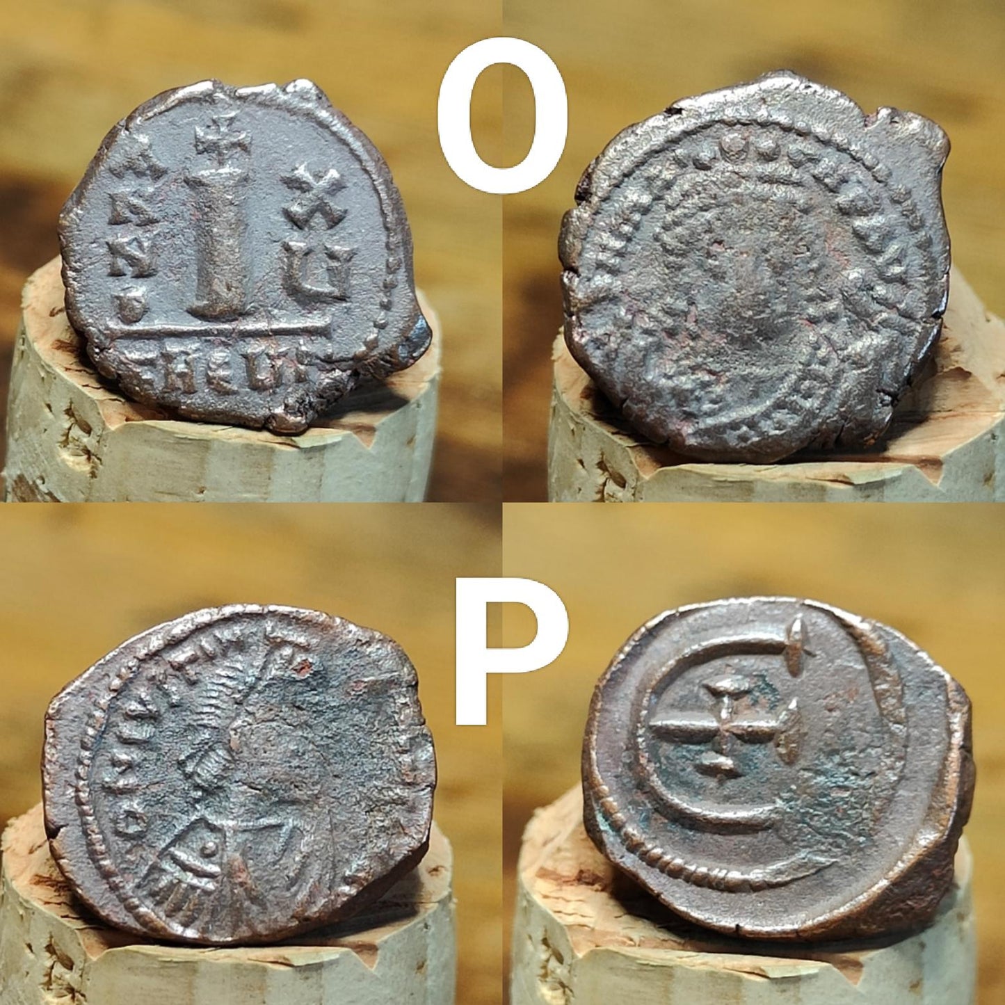 Ancient Byzantine coins with sand patina, Authentic follis - VPUKcoins
