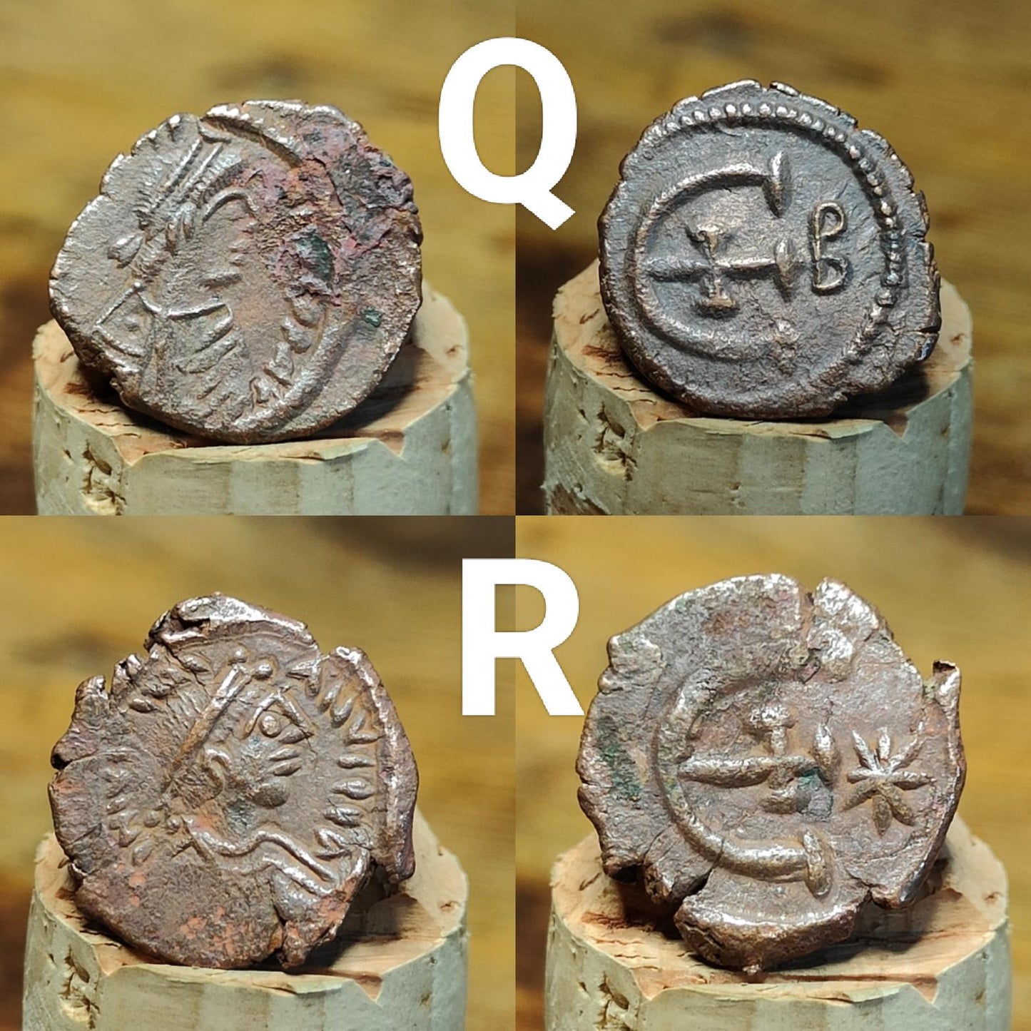 Ancient Byzantine coins with sand patina, Authentic follis - VPUKcoins