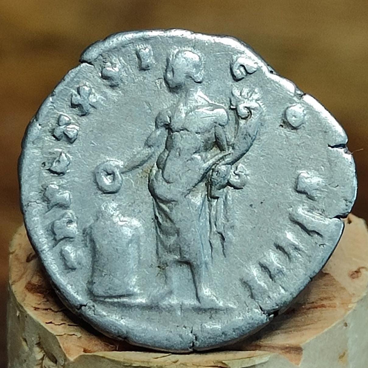 Antoninus Pius Silver Denarius with Genius reverse, Ancient roman coin - VPUKcoins