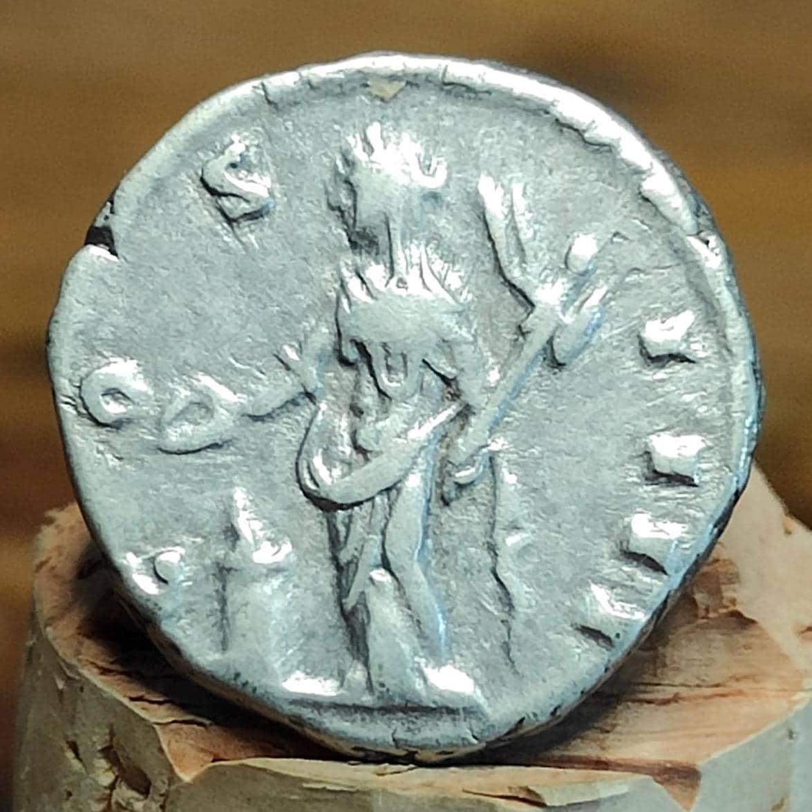 Antoninus Pius Silver Denarius with Vesta reverse, Ancient roman coin - VPUKcoins