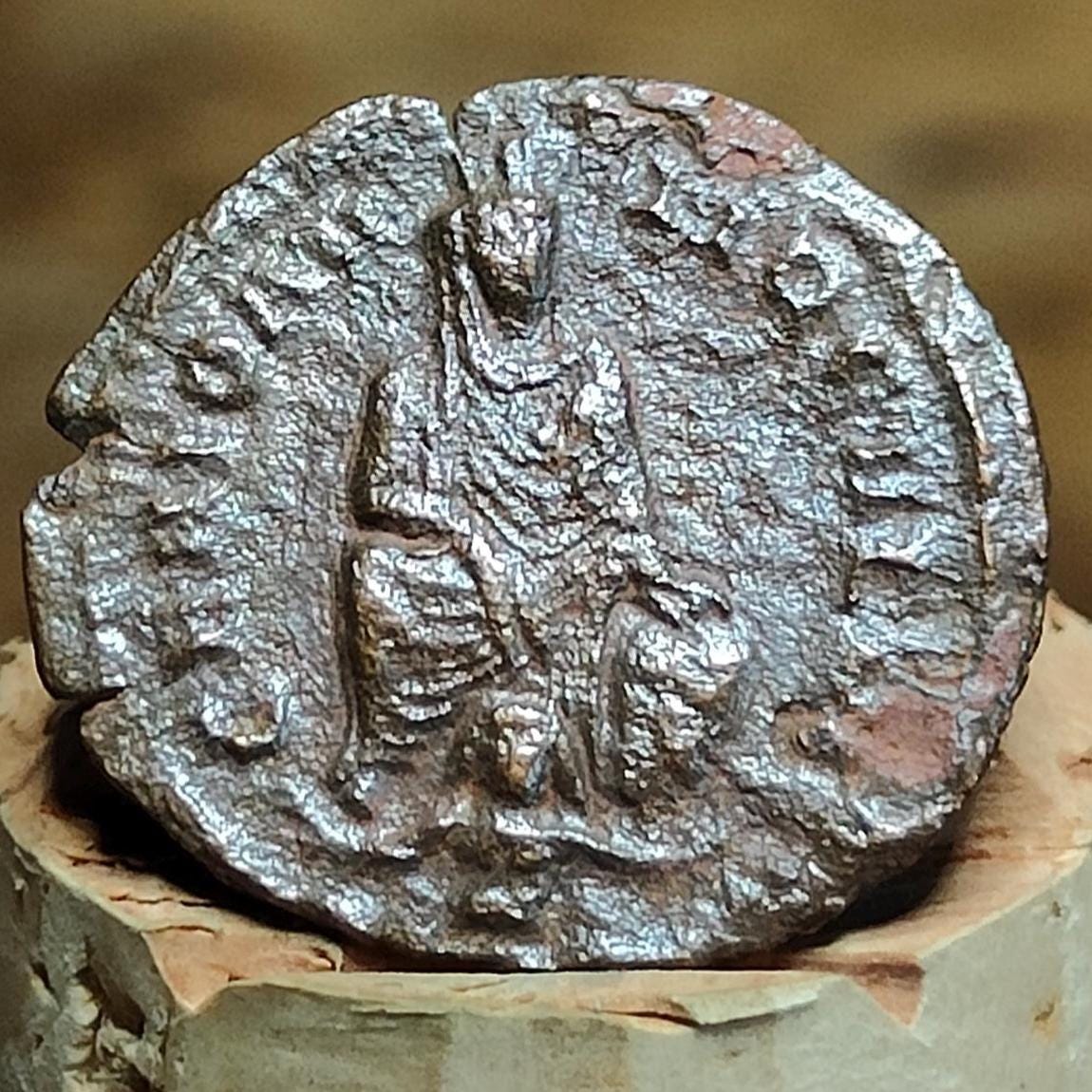 Christian persecution issue roman coin featuring Apollo and Genius - VPUKcoins