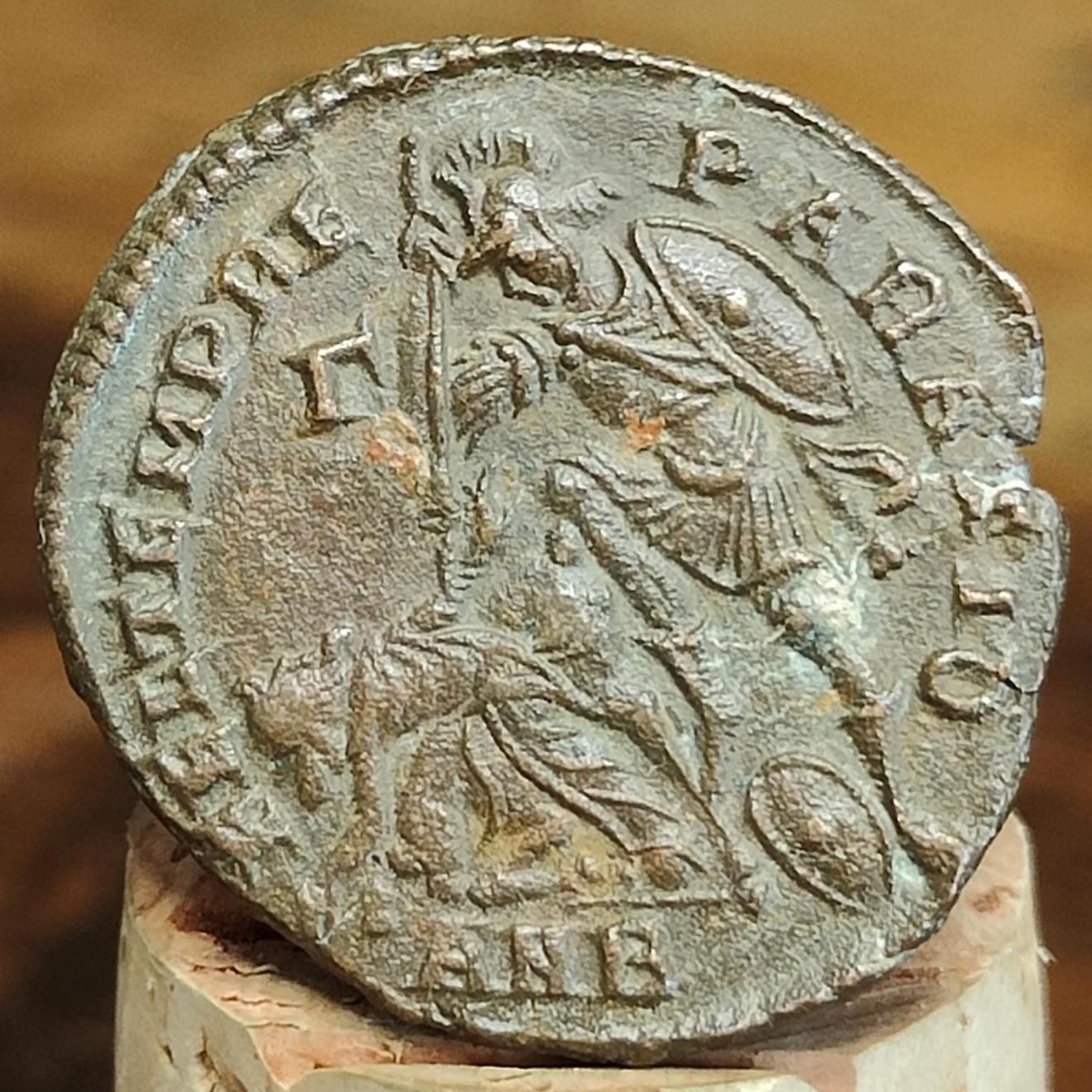 Constantius Gallus Roman coin with fallen horseman reverse, ancient Nummus AE2 - VPUKcoins