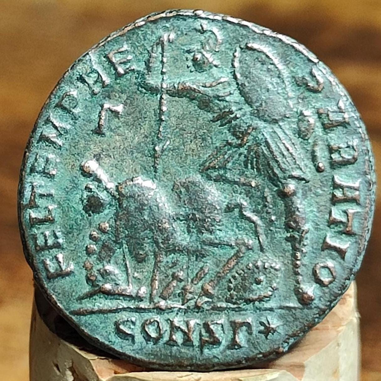 Constantius II Maiorina with fallen horseman reverse, high grade ancient Roman coin - VPUKcoins