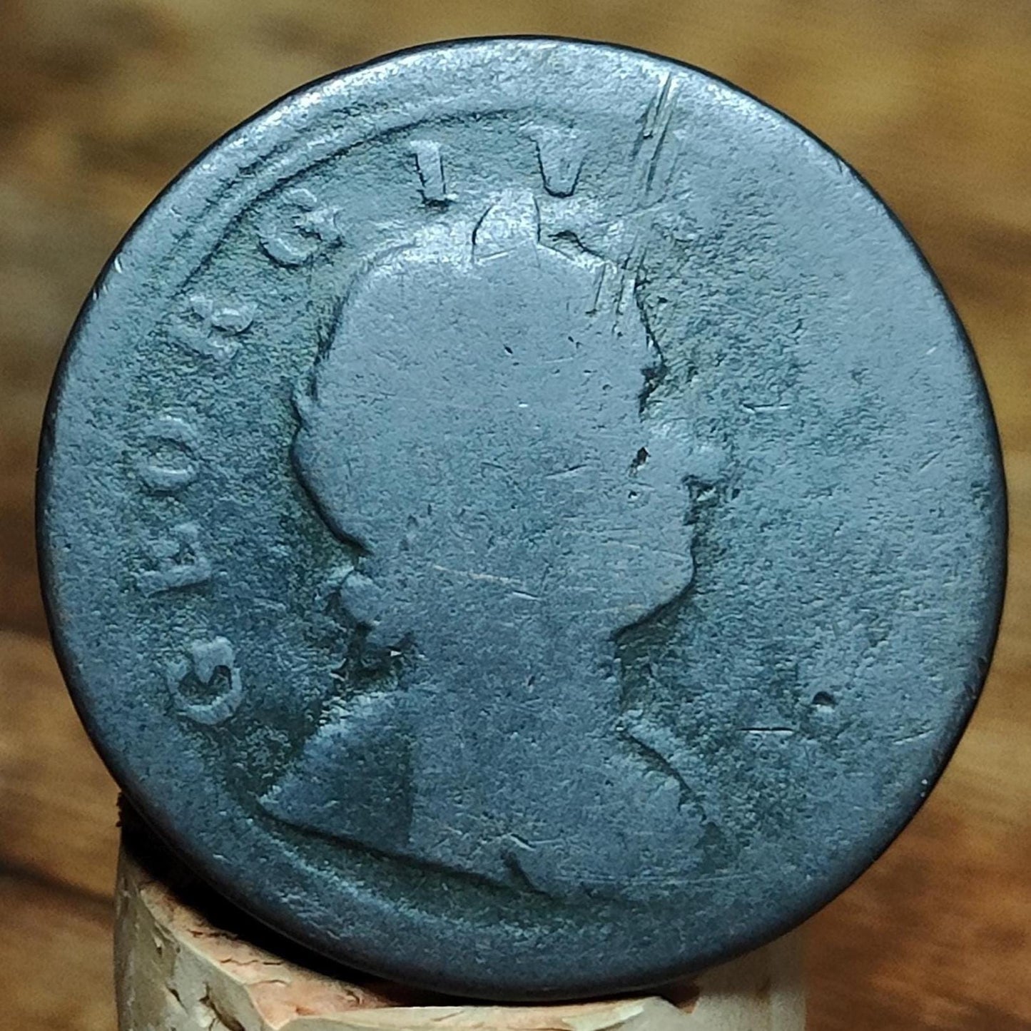 George I half Penny, dated 1724 - Georgian/ US colonial coin - VPUKcoins