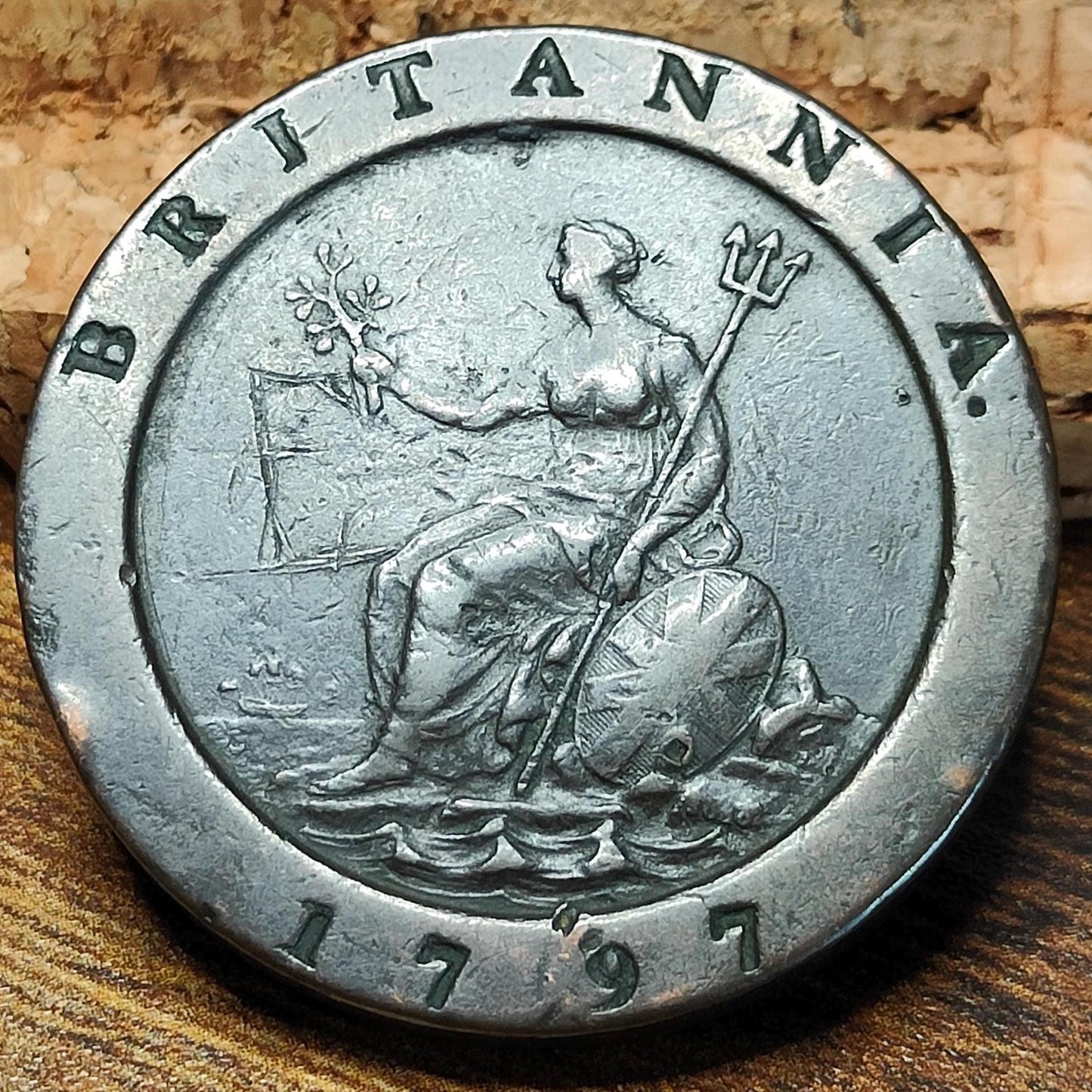 George III Cartwheel two pence, dated 1797 - Georgian/ US colonial coin - VPUKcoins