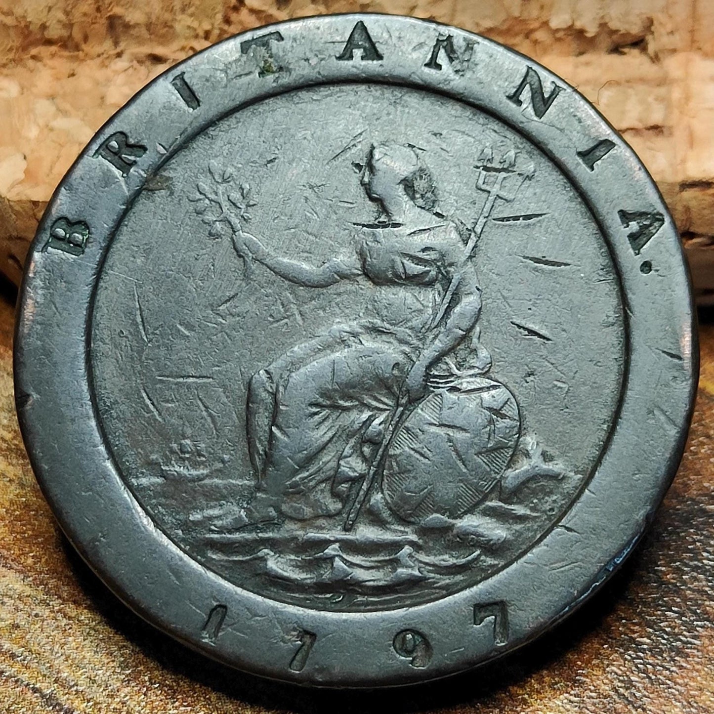 George III Cartwheel two pence, dated 1797 - Georgian/ US colonial coin - VPUKcoins