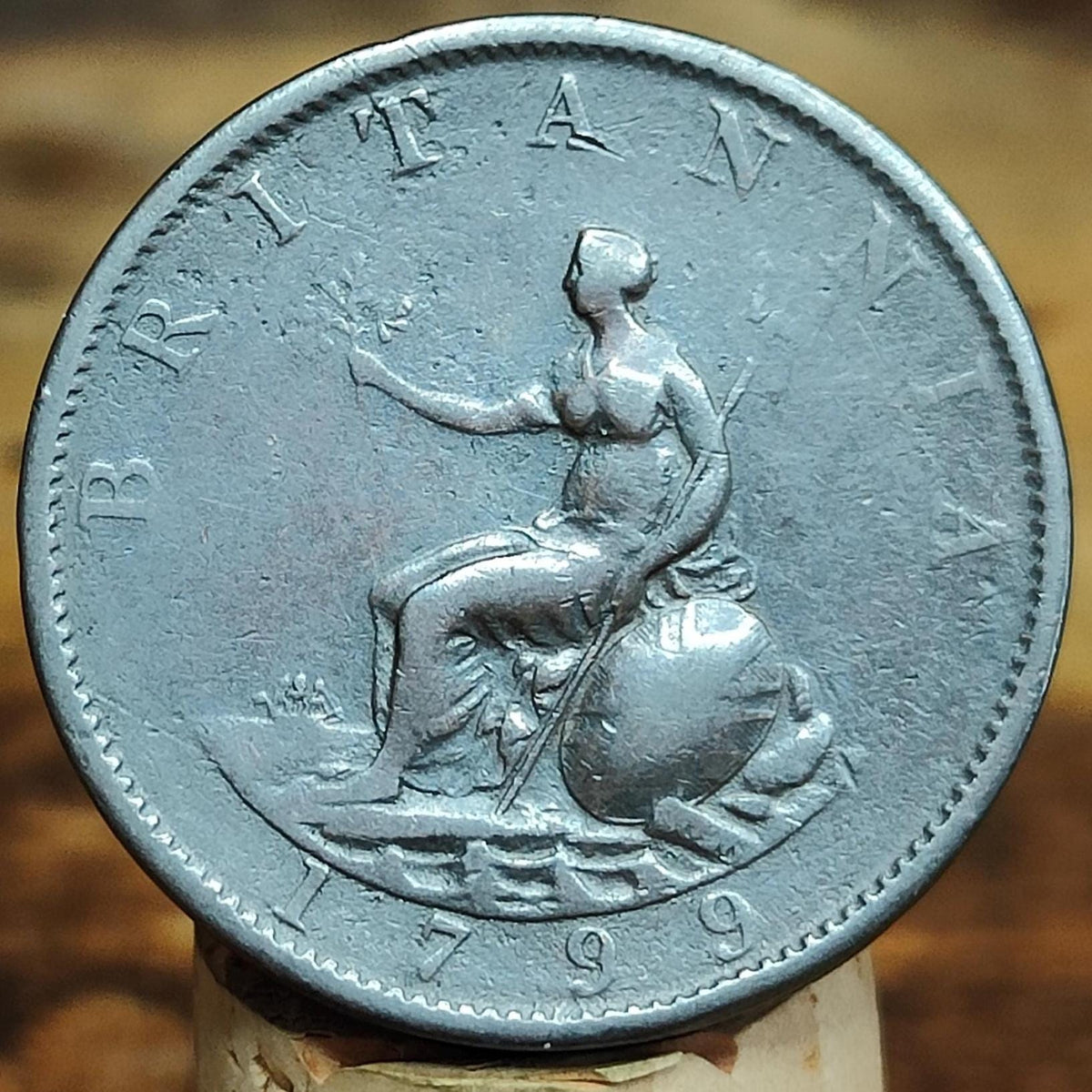 George III Halfpenny, dated 1799 - Georgian/ Napoleonic war coin - VPUKcoins