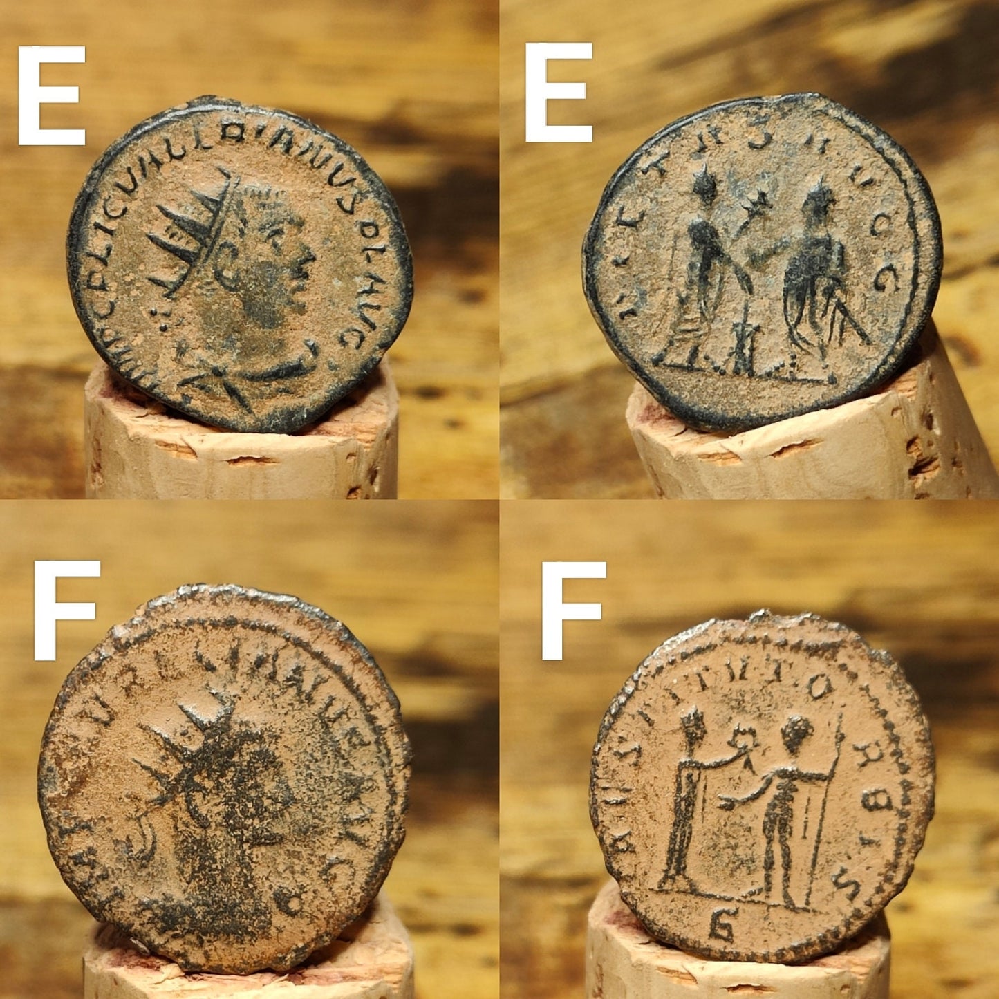 Very Fine Roman coins with sand patina, 3rd century ancient Antoninianus