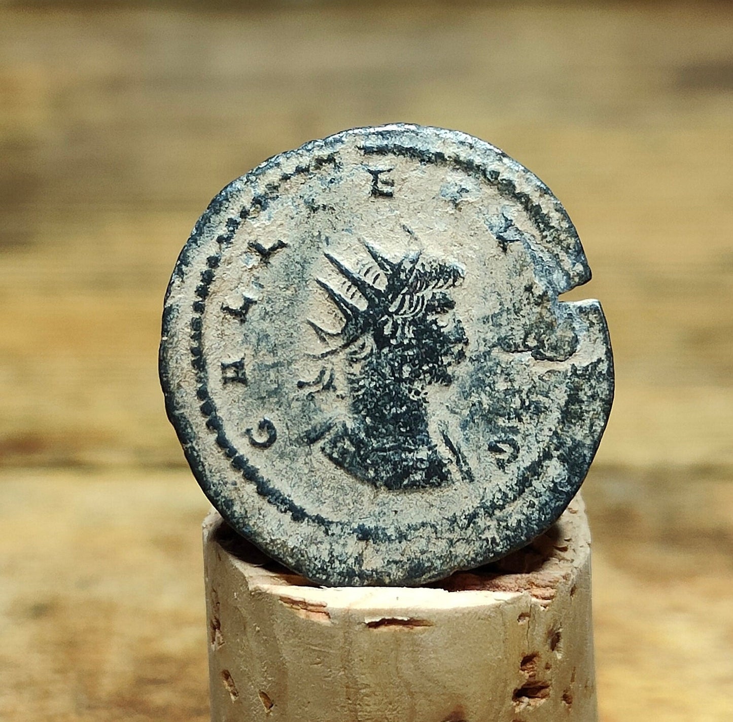 Gallienus Roman Antoninianus, Desert patina ancient double denarius coin