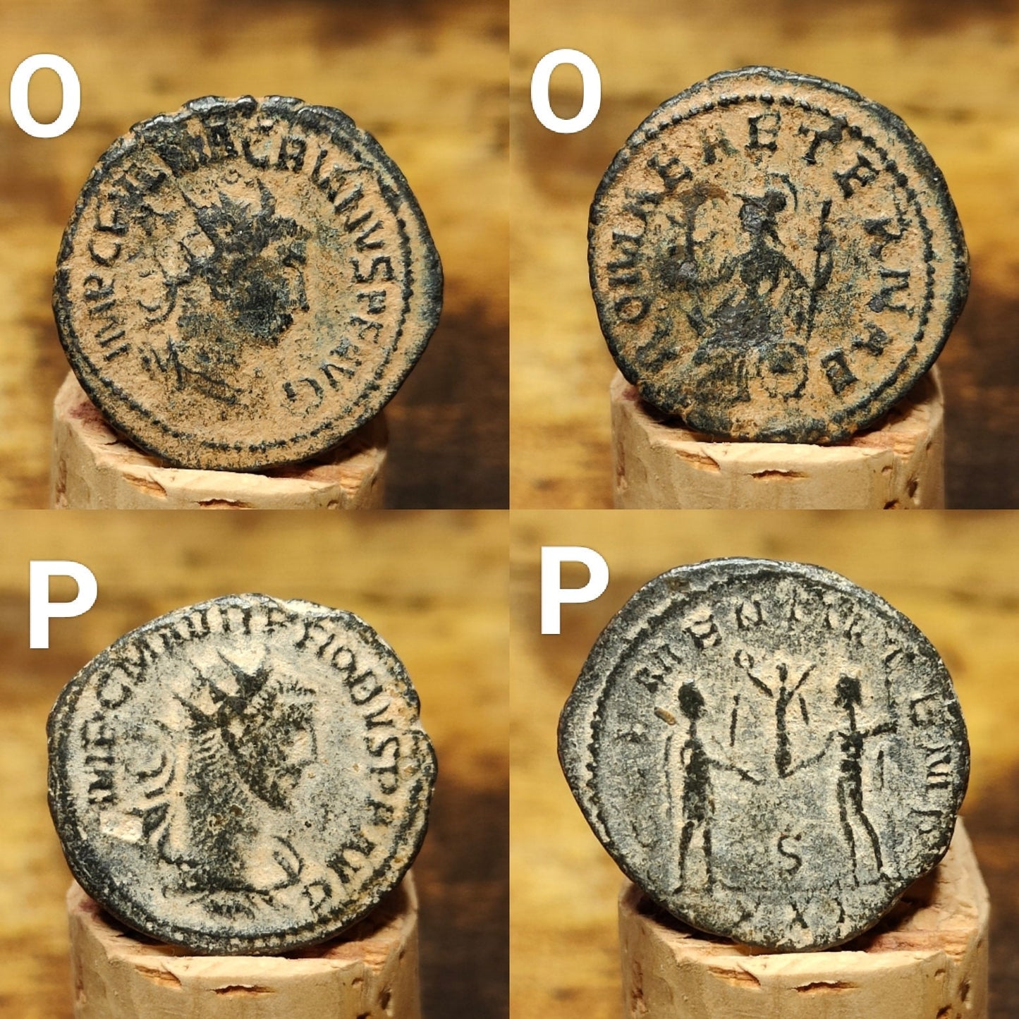 Very Fine Roman coins with sand patina, 3rd century ancient Antoninianus