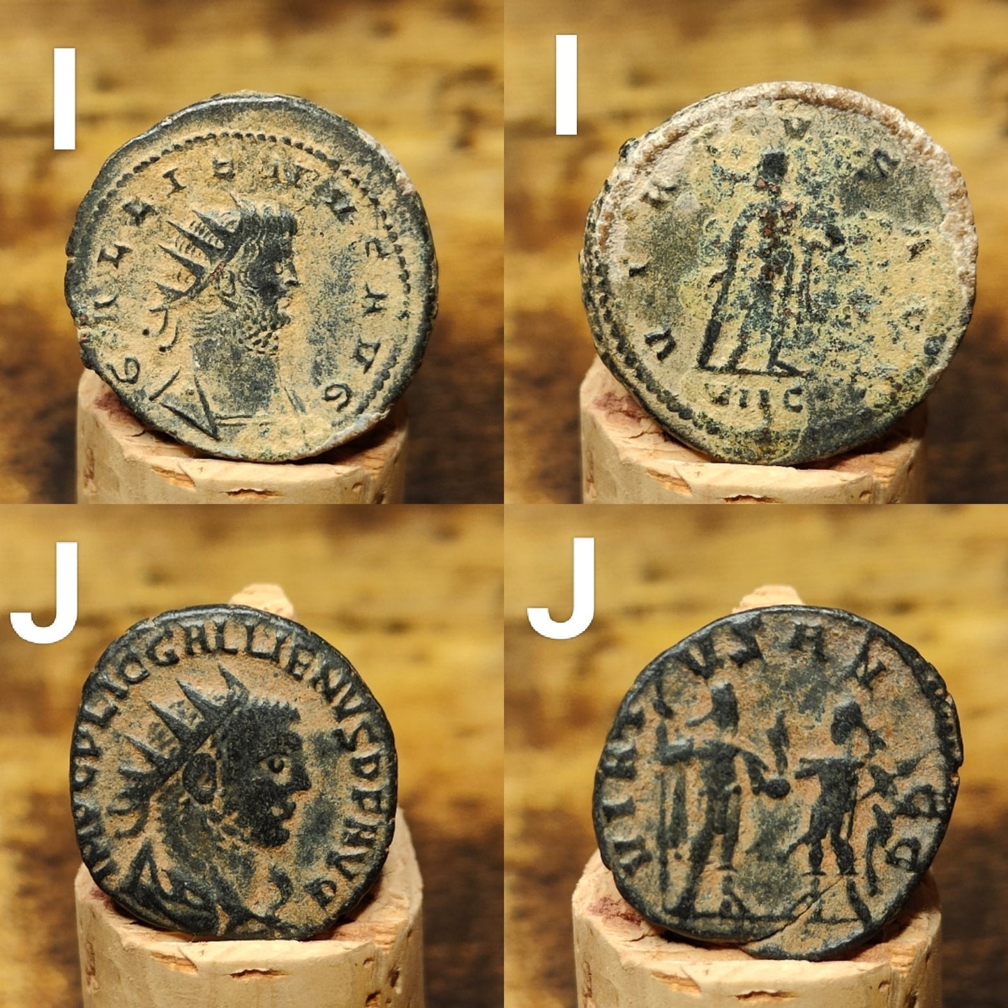Very Fine Roman coins with sand patina, 3rd century ancient Antoninianus