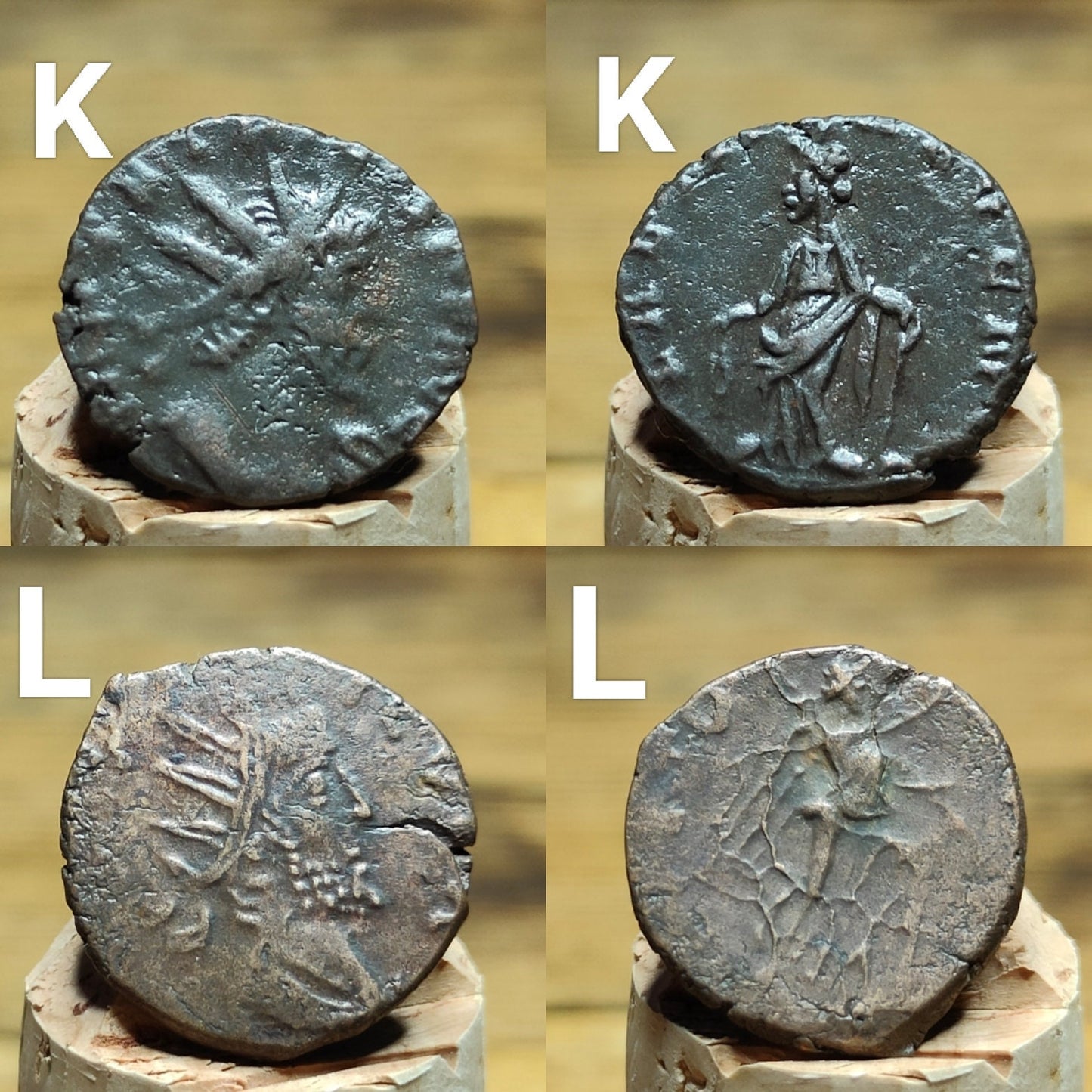 Barbarous Radiate Roman coins AE3, 3rd century ancient Antoninianus