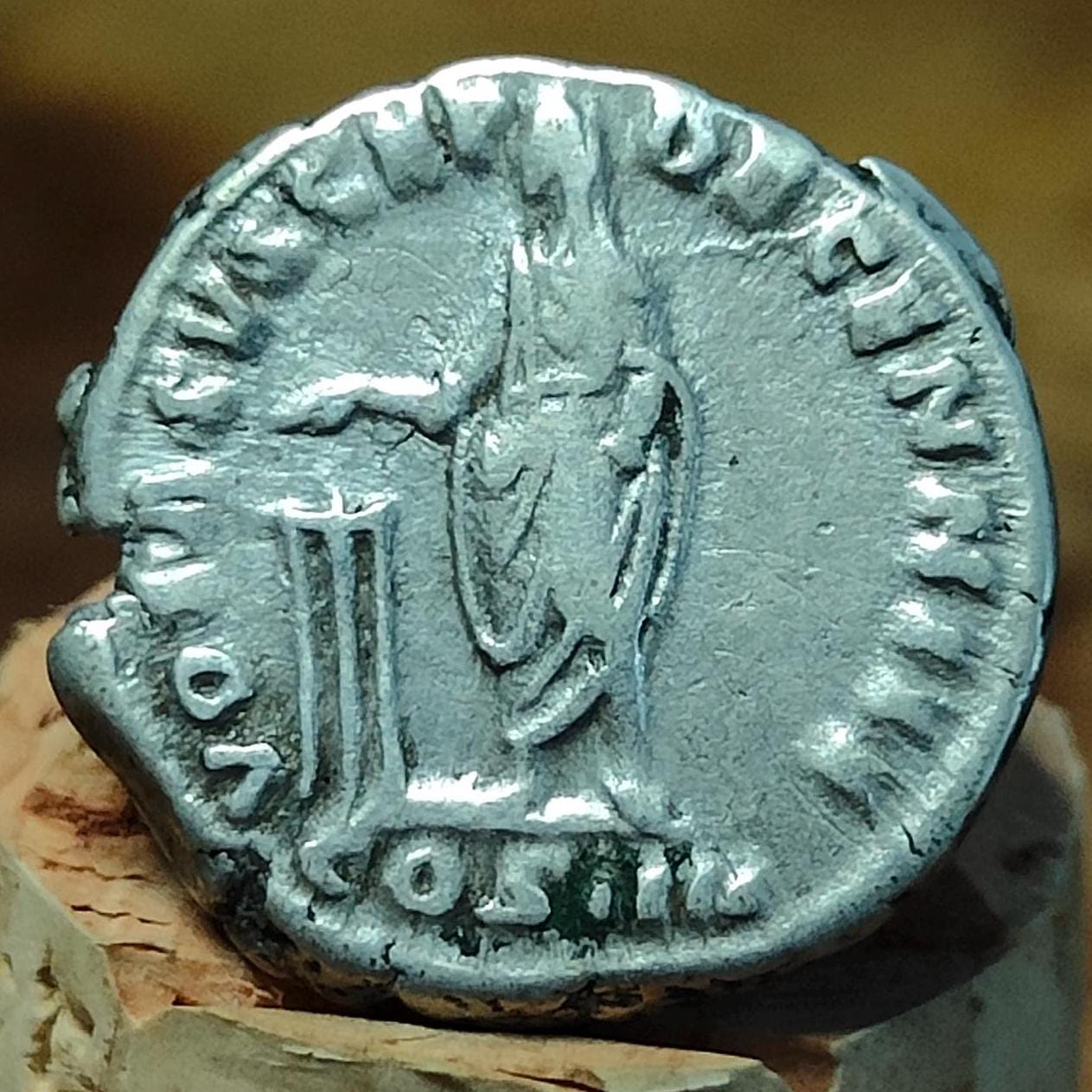 Antoninus Pius Silver Denarius with emperor reverse, Ancient roman coin