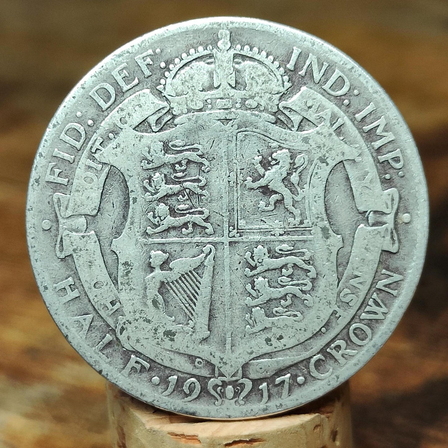1917 King George V Silver Halfcrown Coin