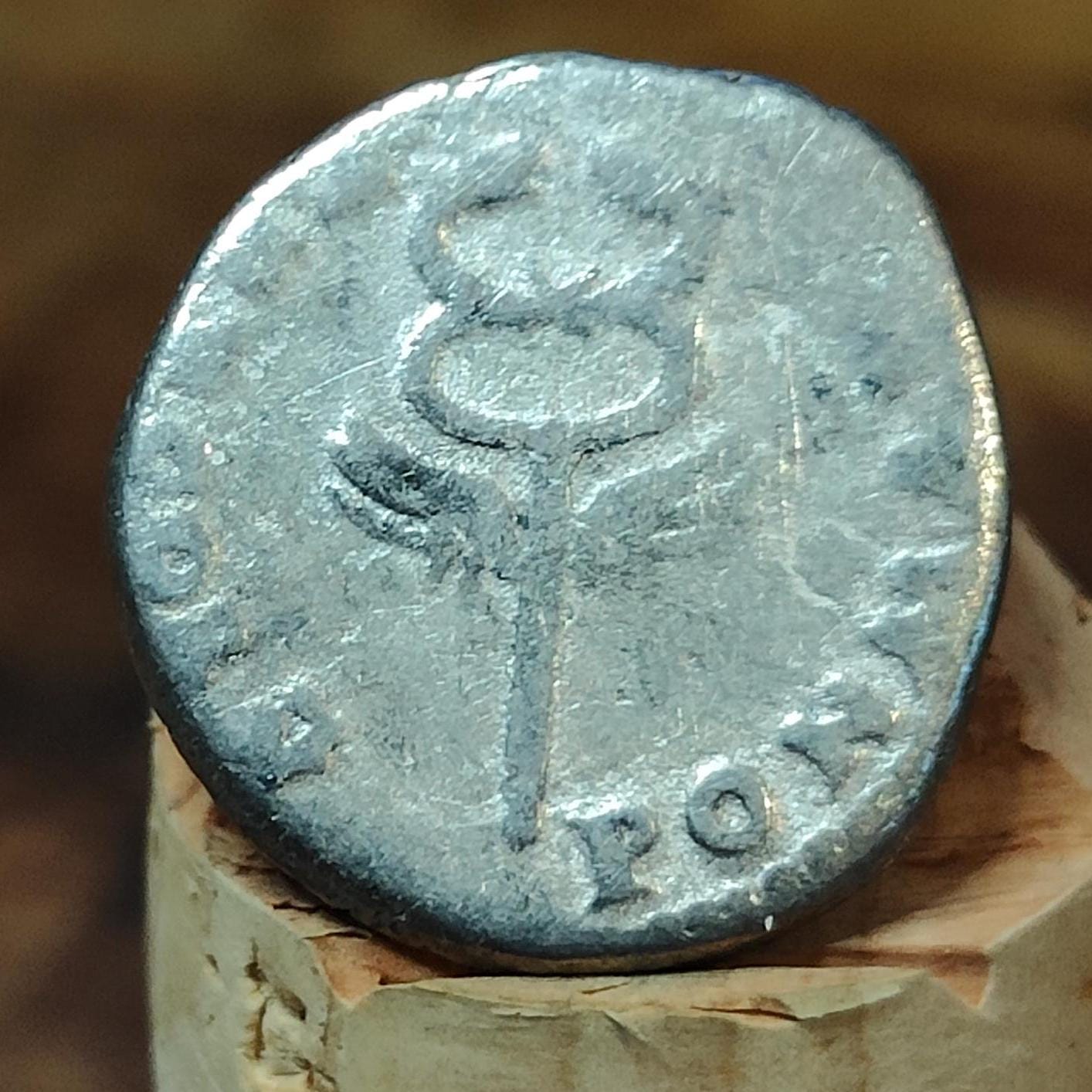 Vespasian Silver Denarius with winged caduceus reverse, Ancient roman coin