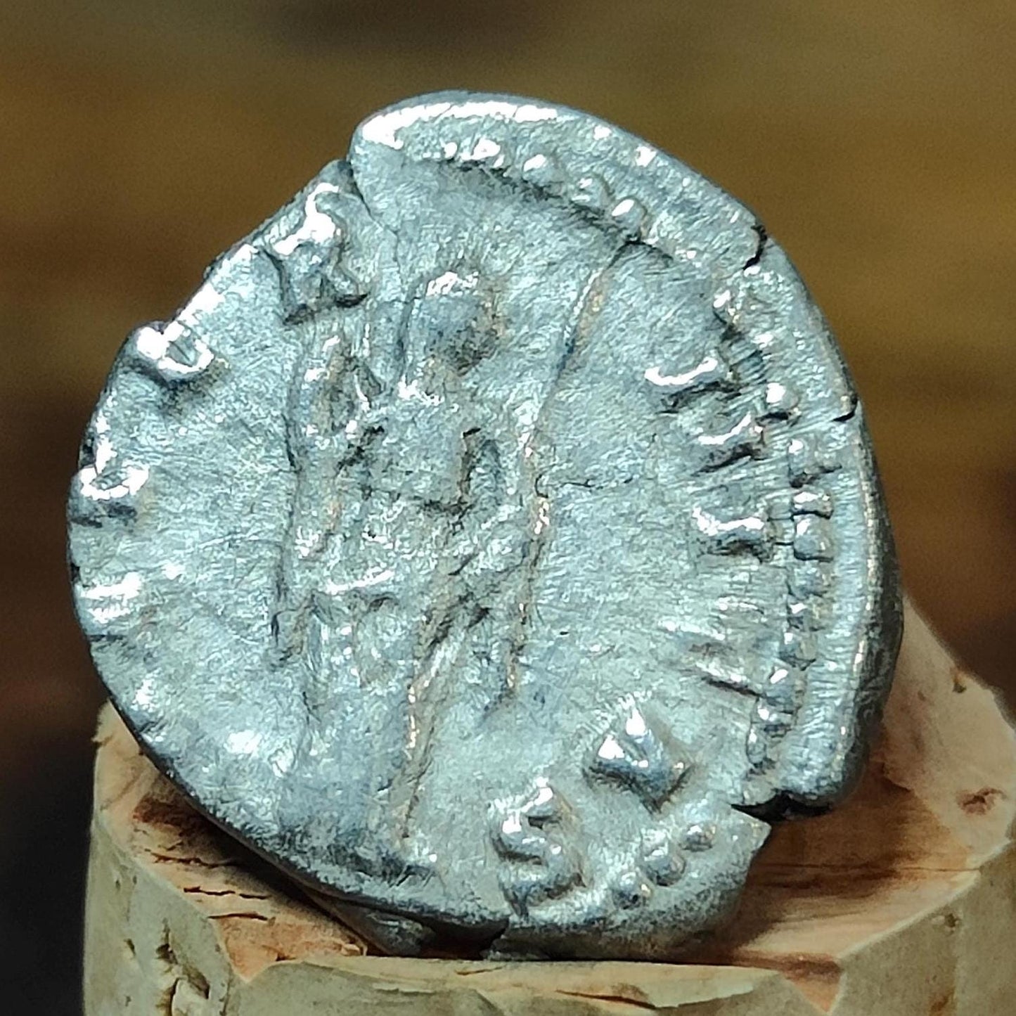 Faustina I Silver Denarius with Juno reverse, Ancient roman coin