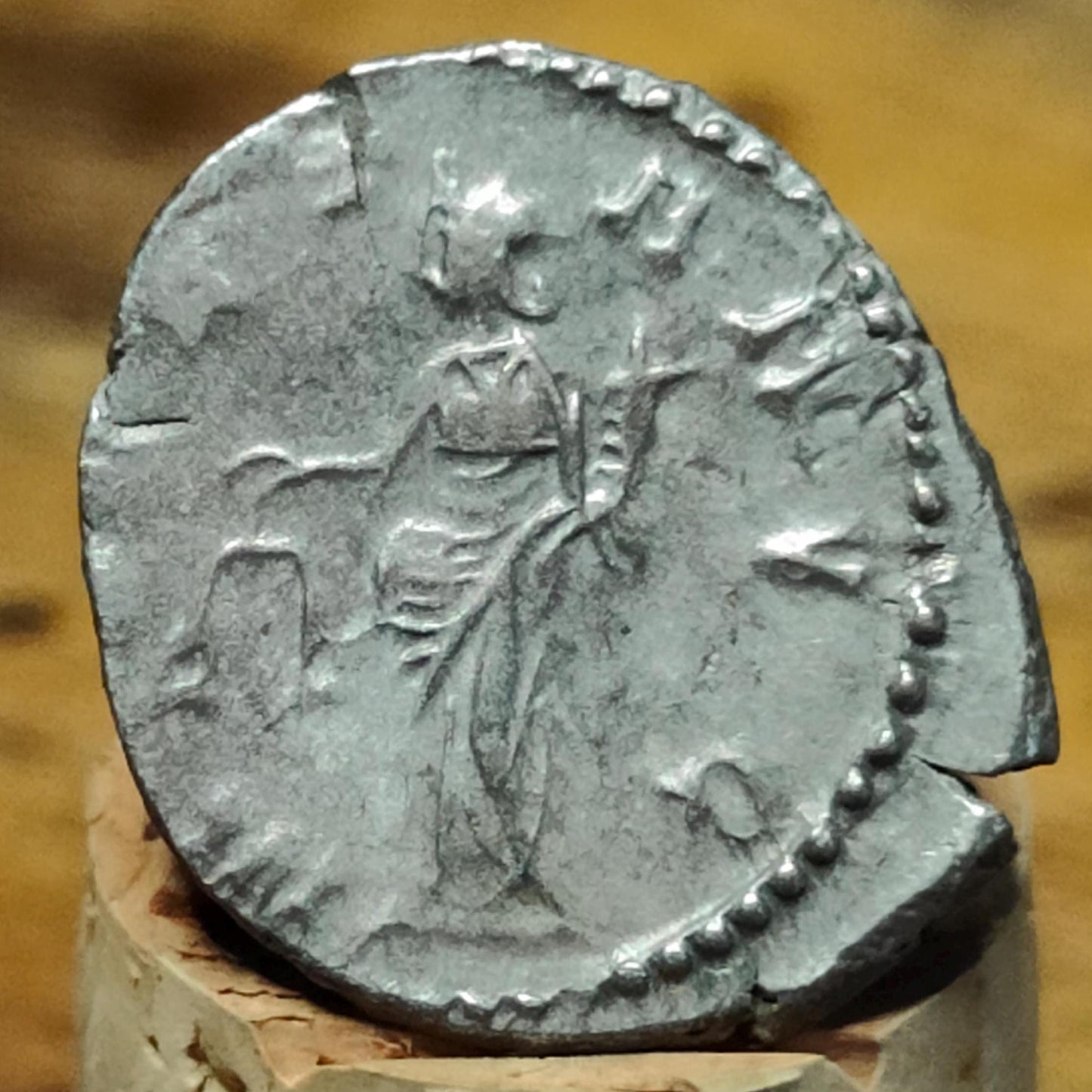 Postumus Silver Antoninianus, Moneta reverse ancient roman double denarius coin