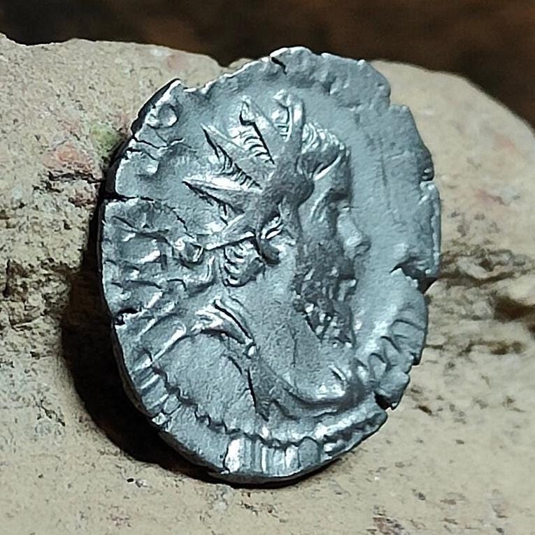 Postumus Silver Antoninianus, very fine ancient roman double denarius coin