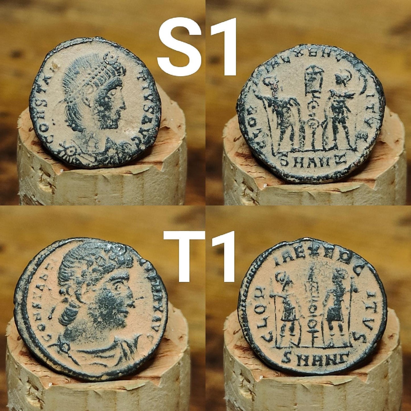 High grade Roman coins, 4th century ancient nummus