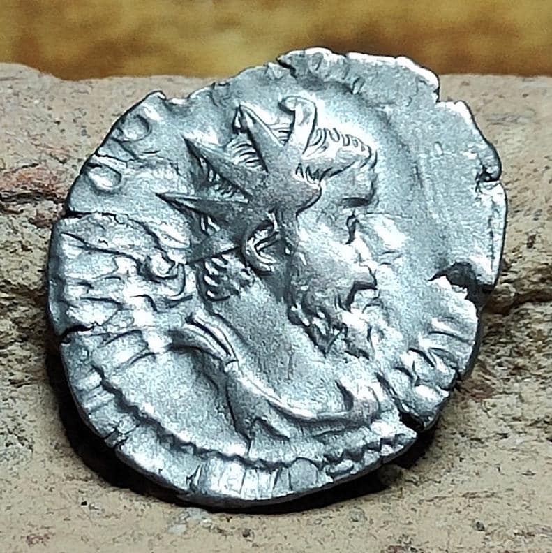 Postumus Silver Antoninianus, very fine ancient roman double denarius coin