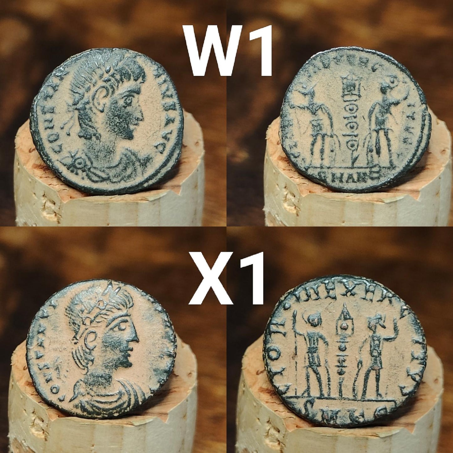 High grade Roman coins, 4th century ancient nummus