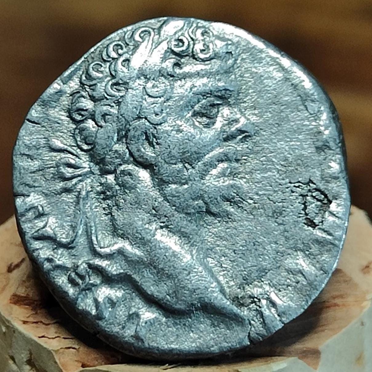 Septimius Severus with Victory reverse Silver Denarius, Ancient roman coin