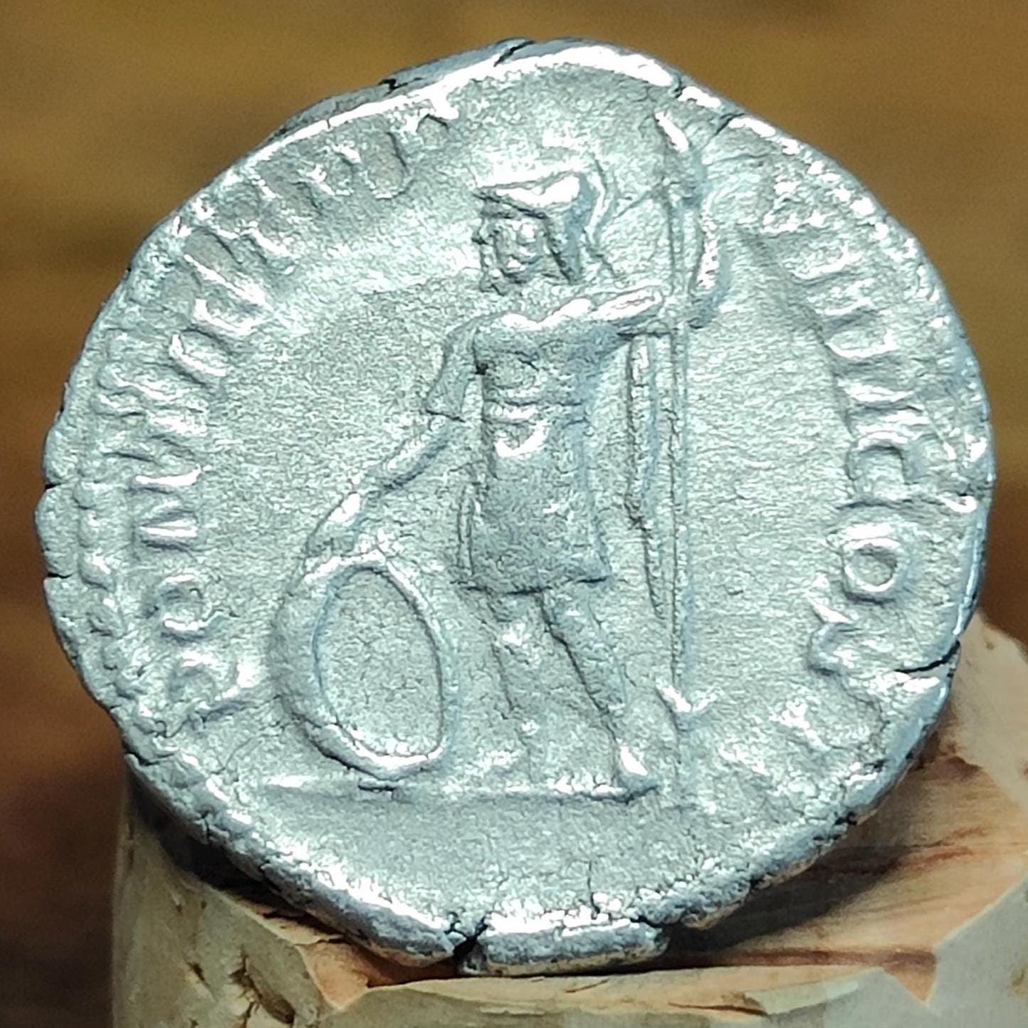 Caracalla Silver Denarius with Mars reverse, Ancient roman coin
