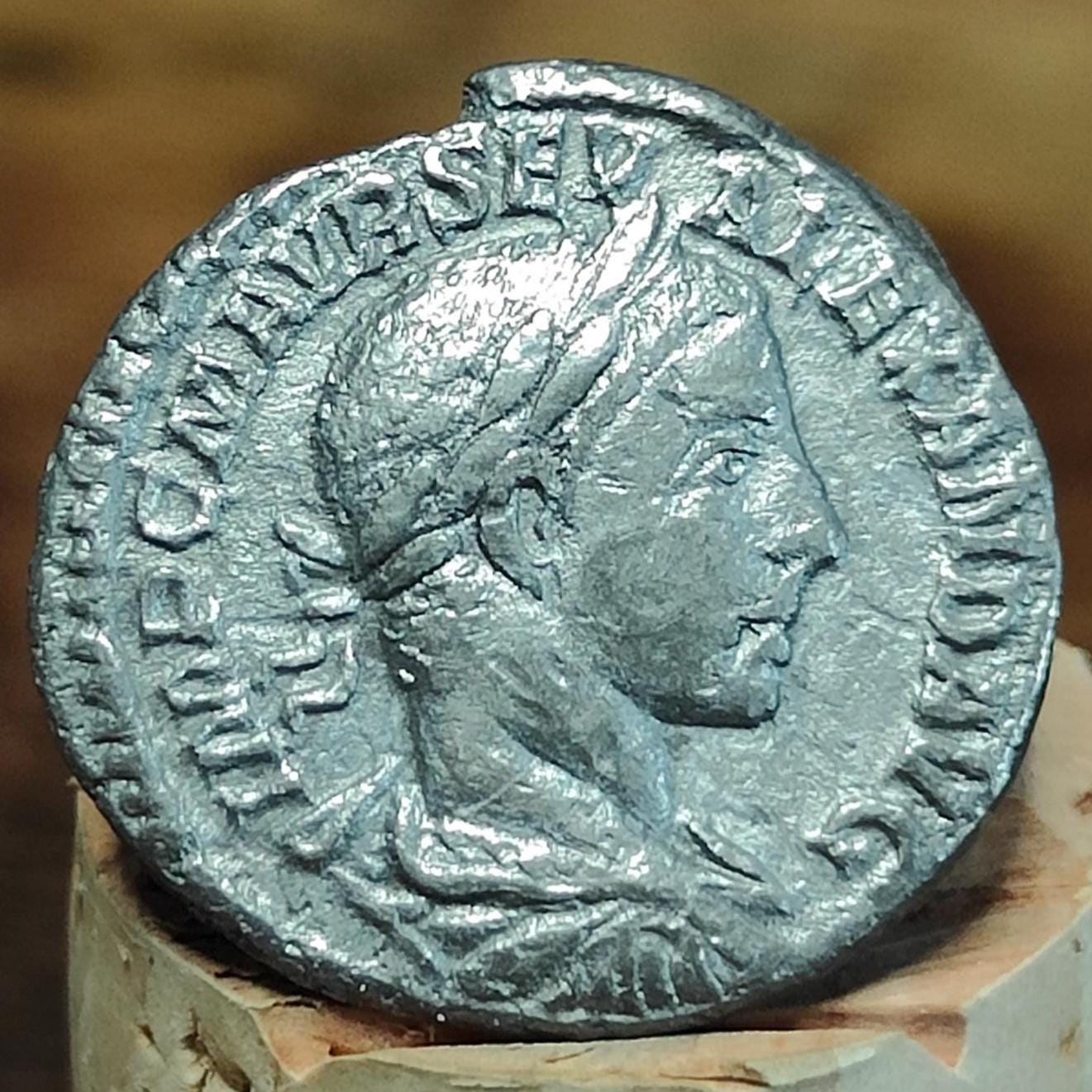 Severus Alexander with Salus reverse Silver Denarius, Ancient roman coin