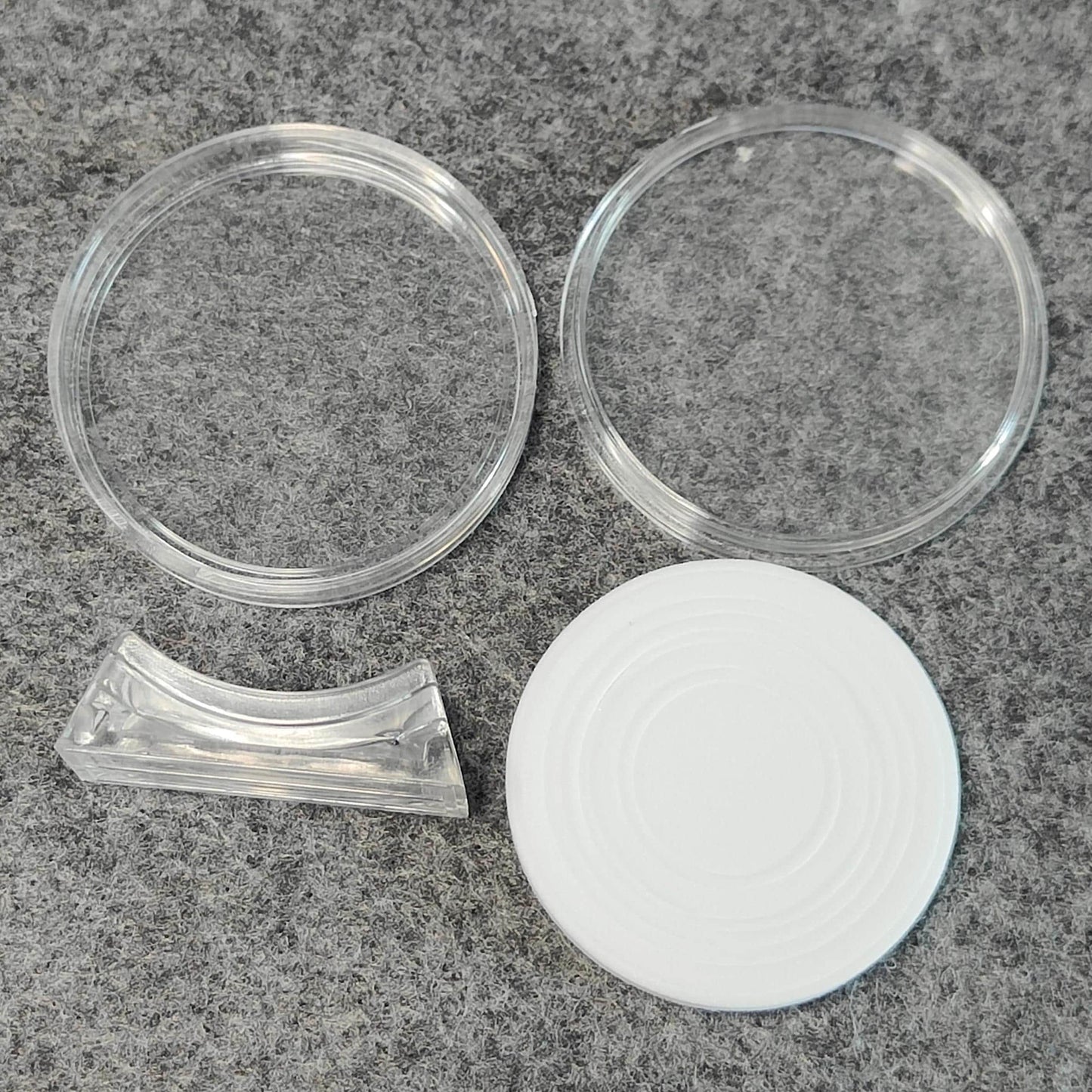 Coin Capsule Display case with stand and foam gasket