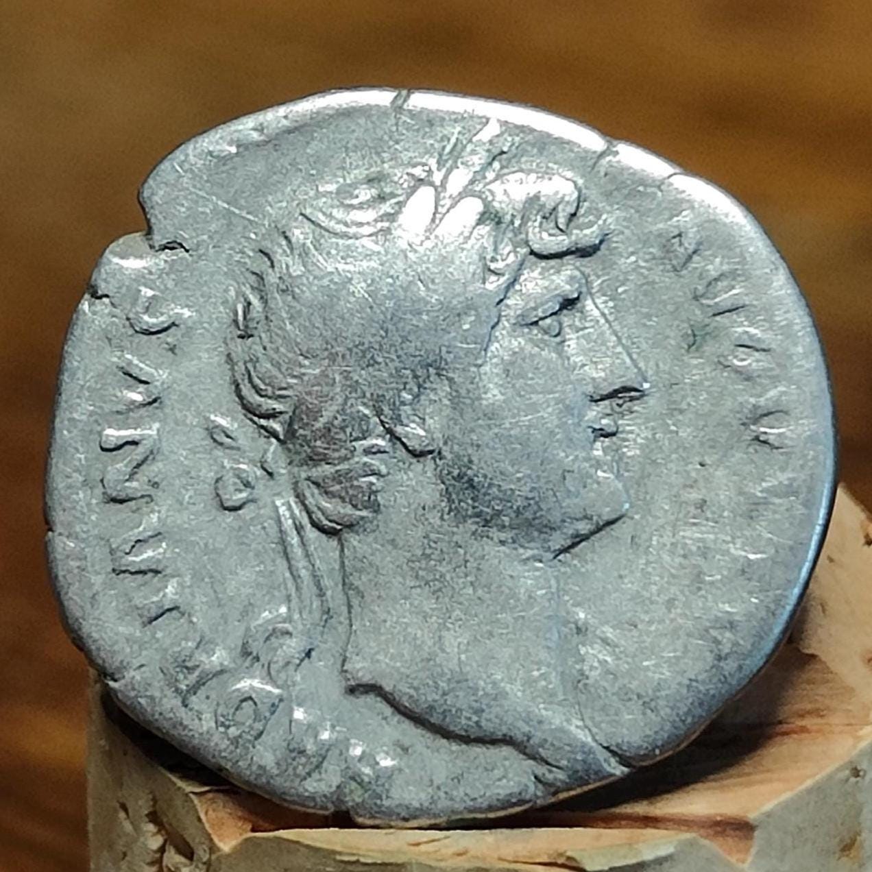 Hadrian Silver Denarius with Genius reverse, Ancient roman coin