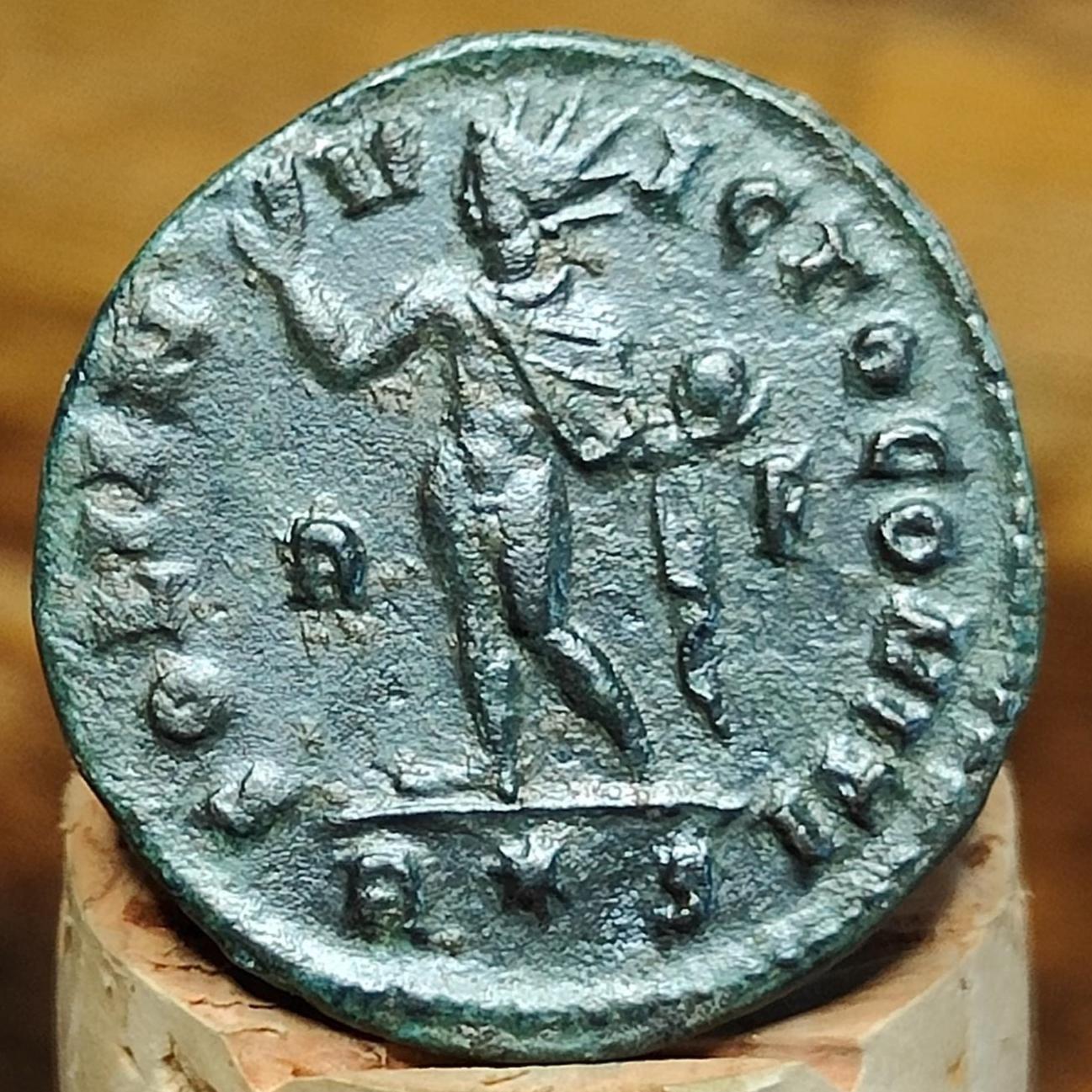 Constantine the great Roman coin with sun god reverse, 4th century ancient nummus AE3