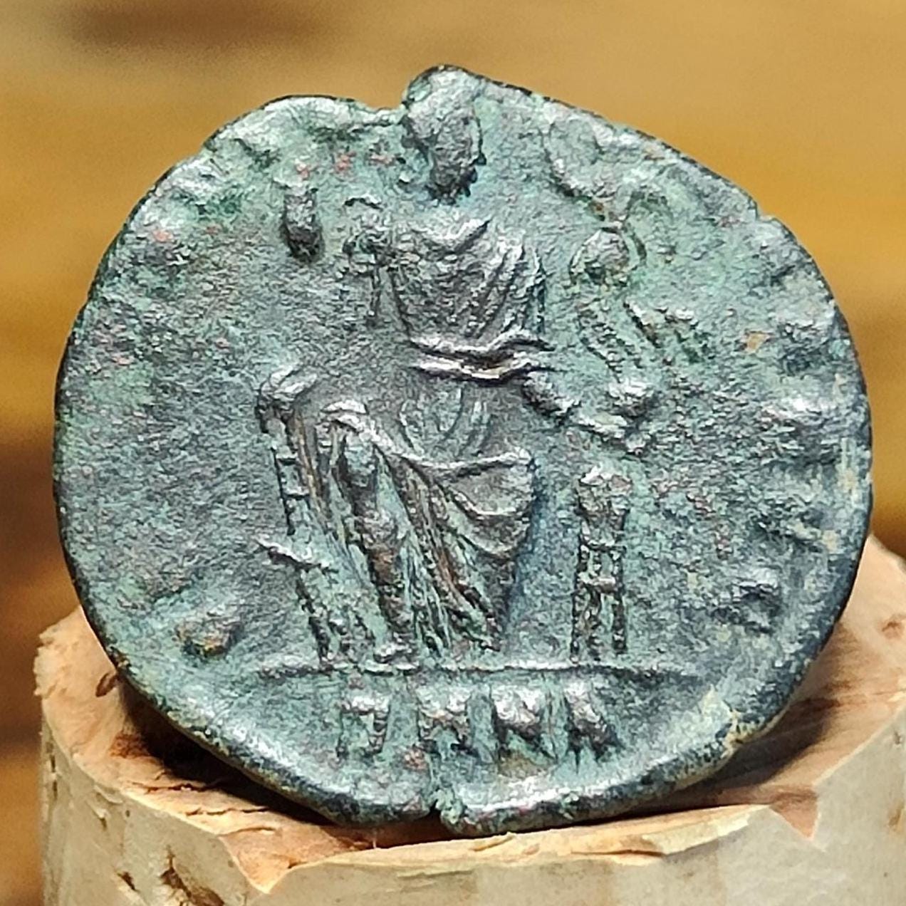 Arcadius Roman coin with emperor reverse, 4th century ancient nummus AE3