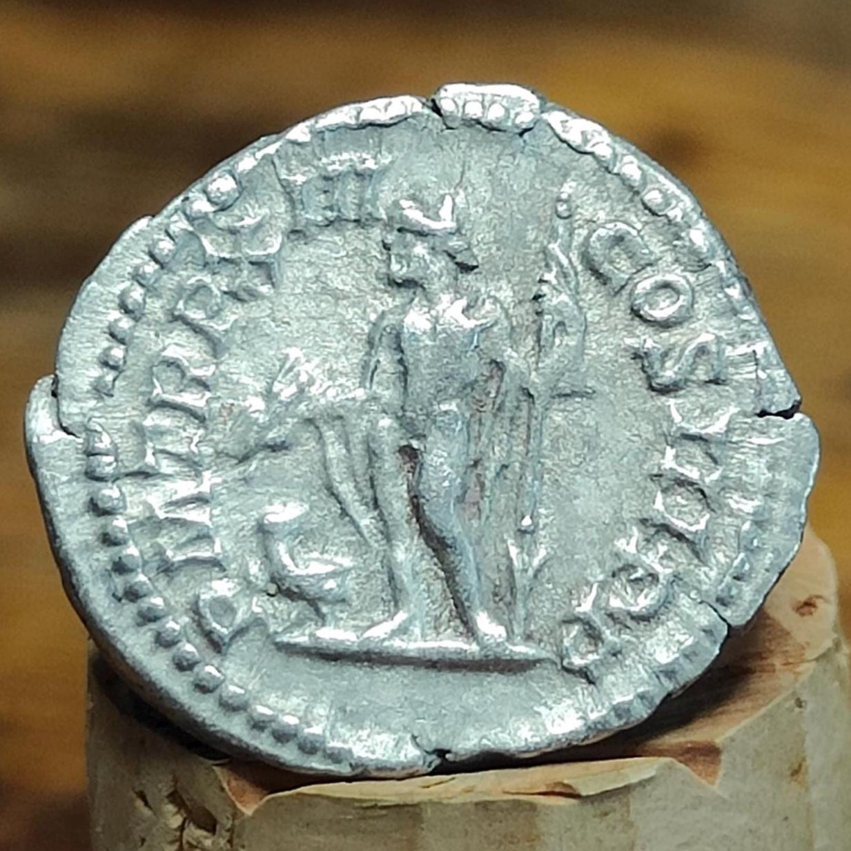 Septimius Severus with Jupiter reverse Silver Denarius, Ancient roman coin