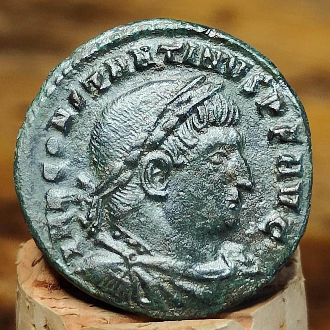 Constantine the great Roman coin with sun god reverse, 4th century ancient nummus AE3