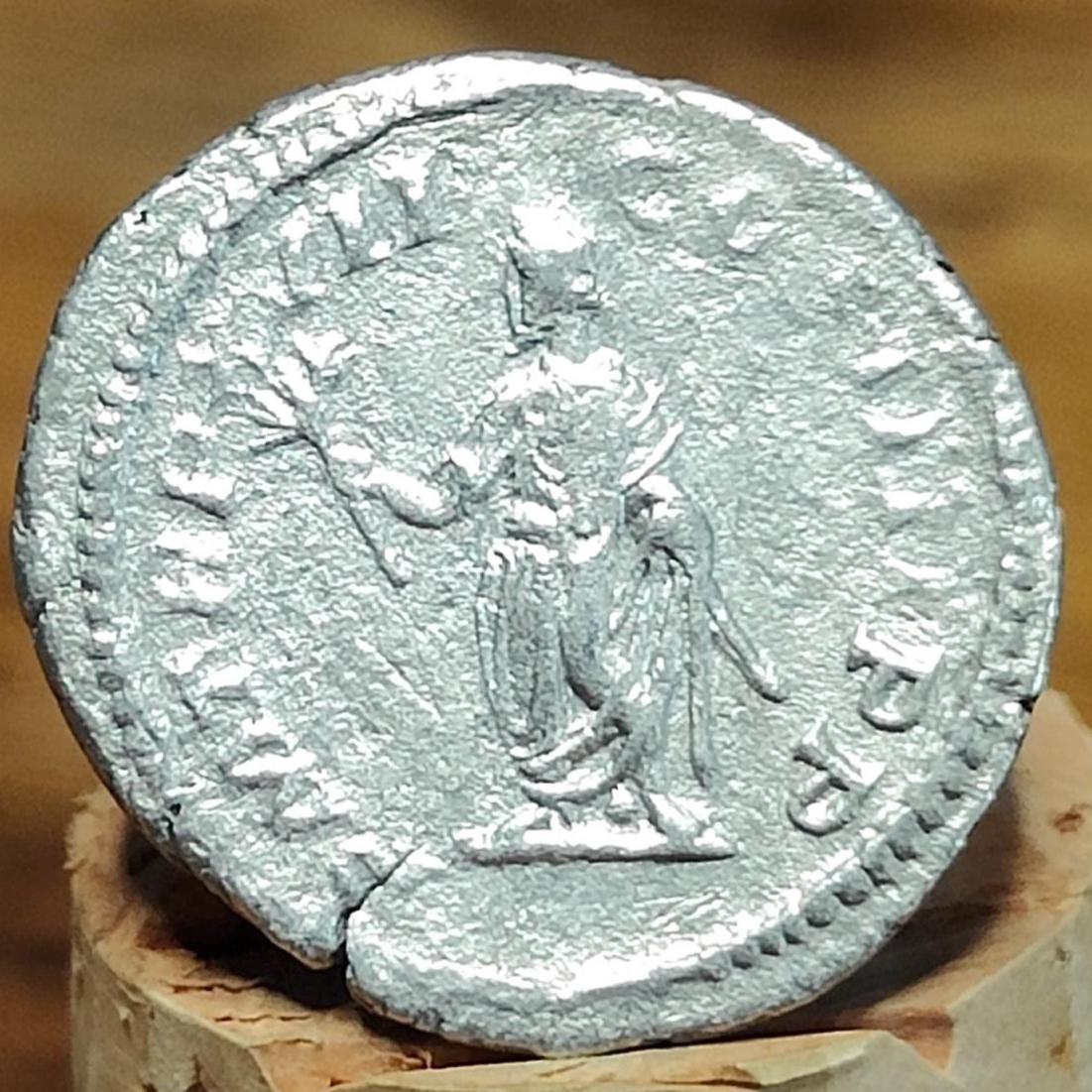 Caracalla Silver Denarius with emperor reverse, Ancient roman coin