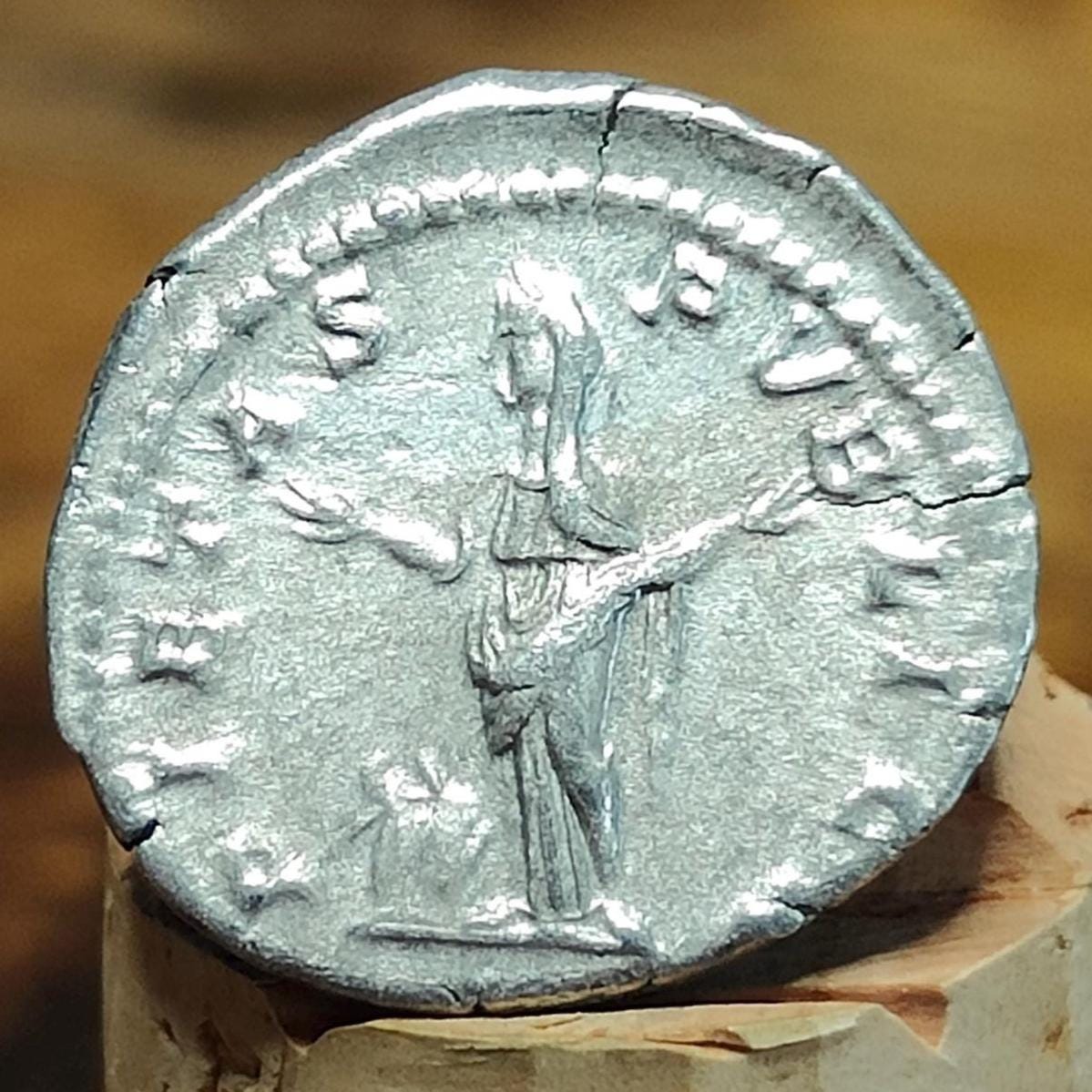 Julia Dommna Silver Denarius with Pietas reverse, Ancient roman coin