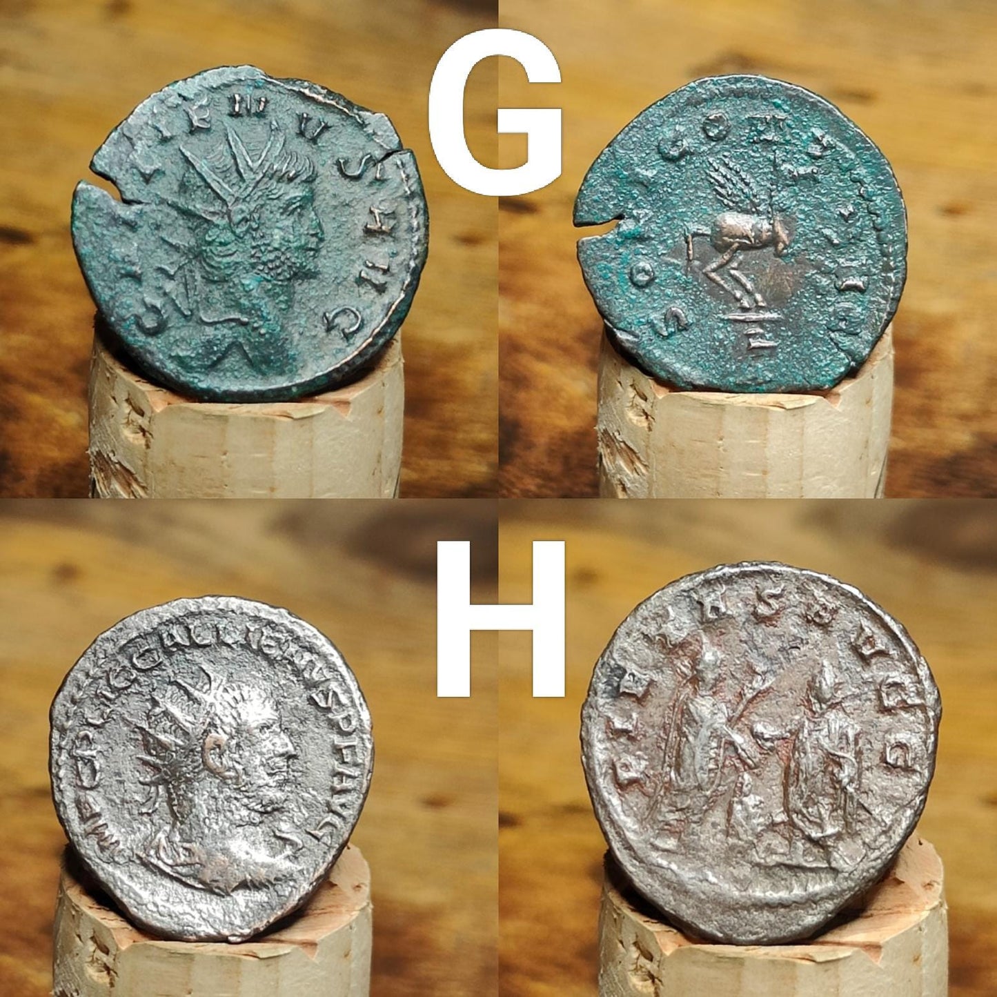 Gallienus Roman coins AE3, 3rd century ancient Antoninianus