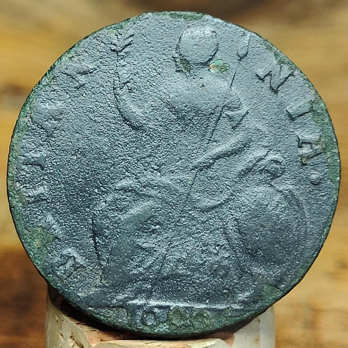 William III half Penny, late 1600s - Georgian/ US colonial coin