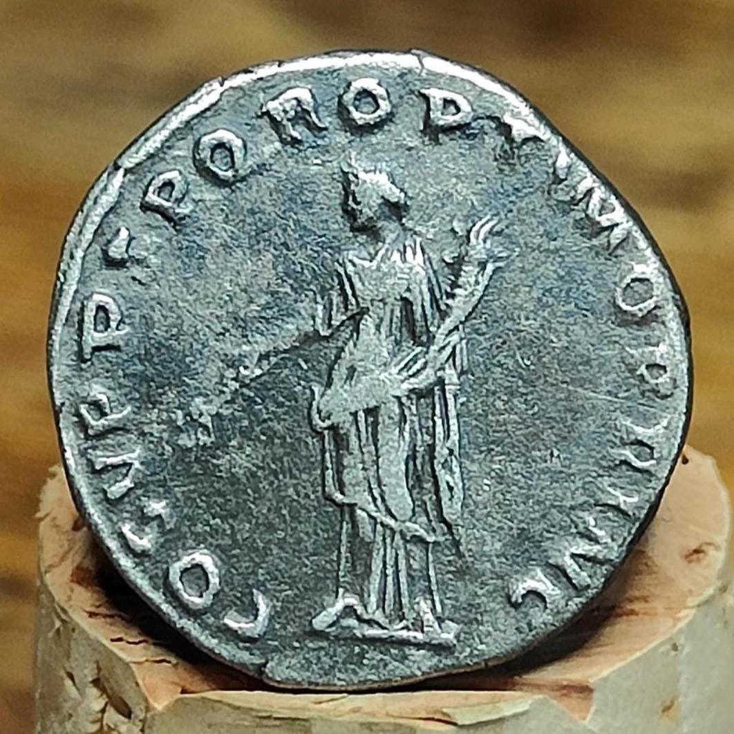 Trajan Silver Denarius with Felicitas reverse, Ancient roman coin