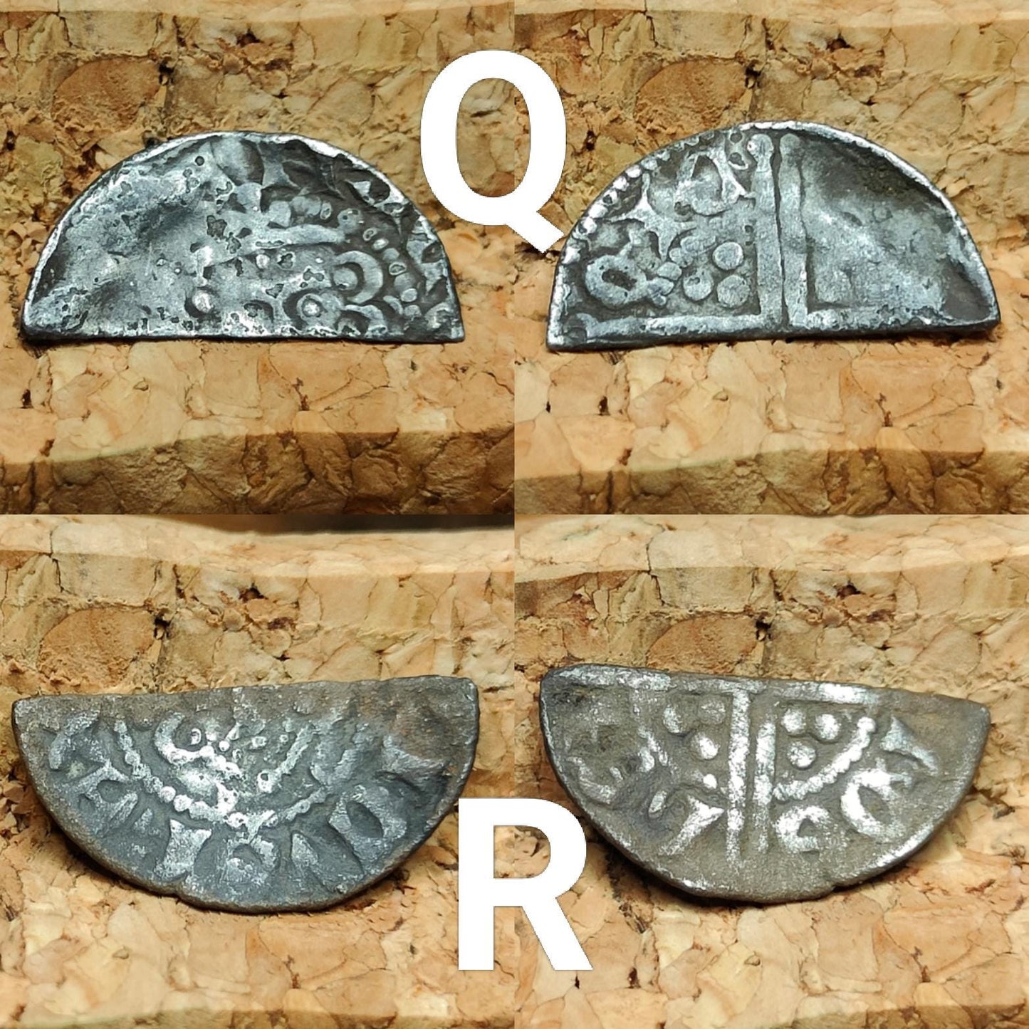 Medieval Silver Coin UK / Henry III voided long cross cut half penny