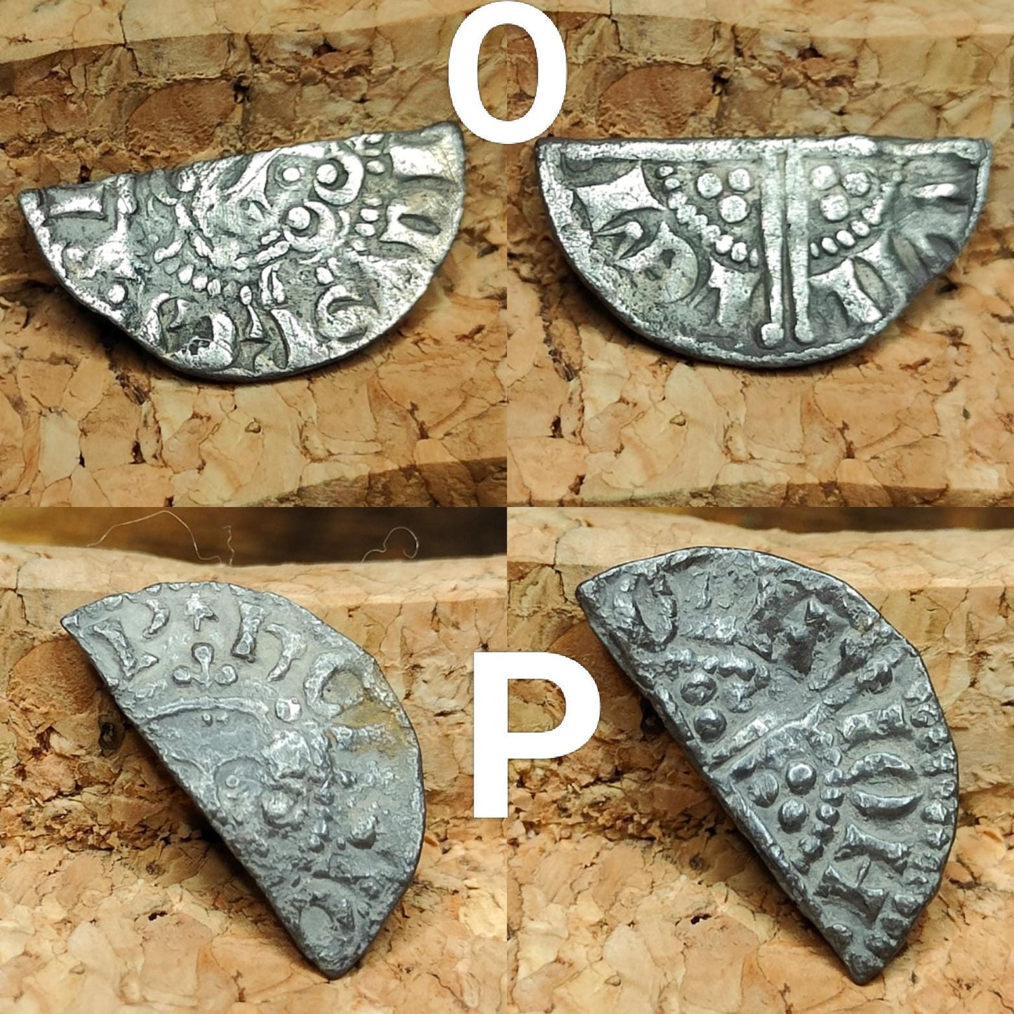 Medieval Silver Coin UK / Henry III voided long cross cut half penny