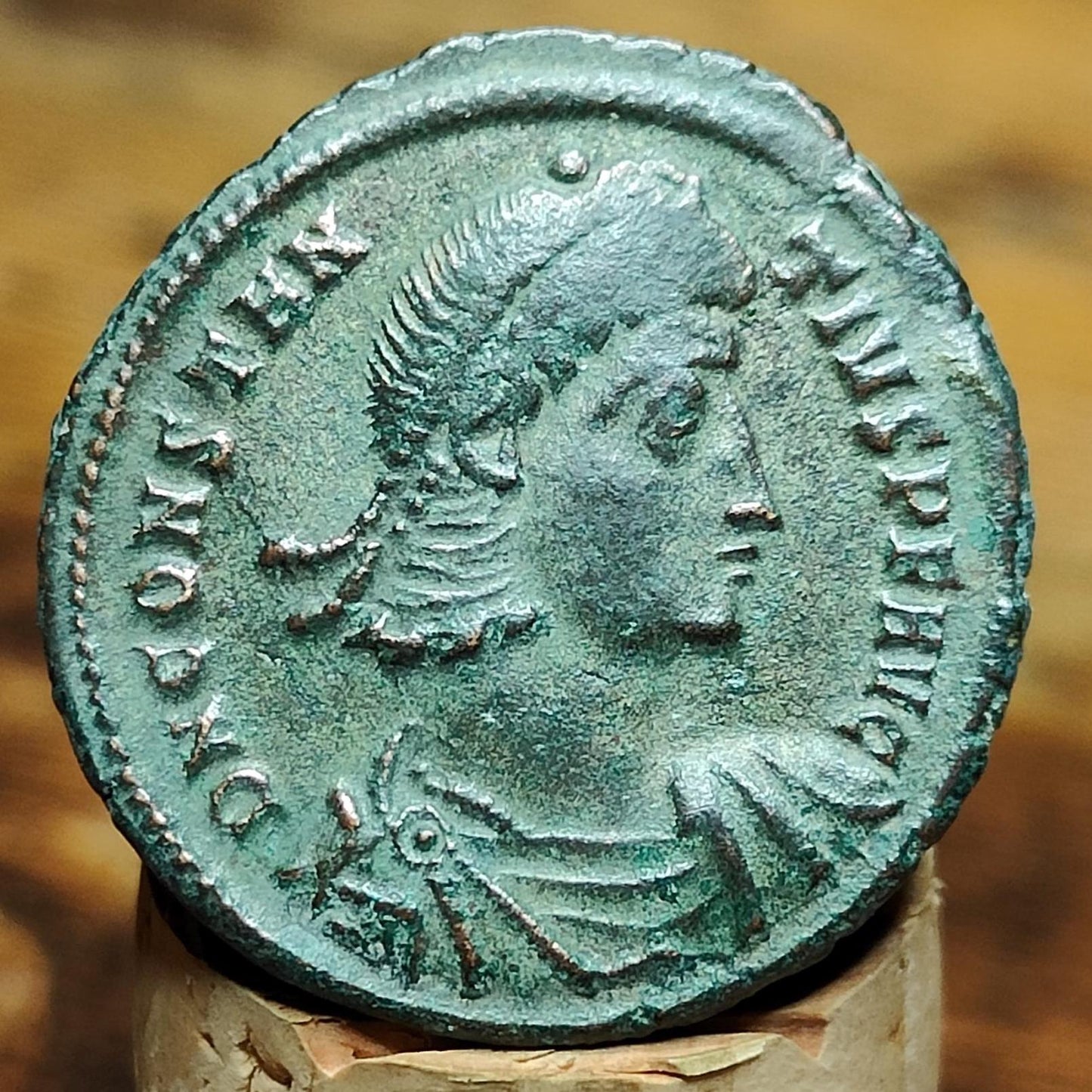 Constantius II Maiorina with fallen horseman reverse, high grade ancient Roman coin