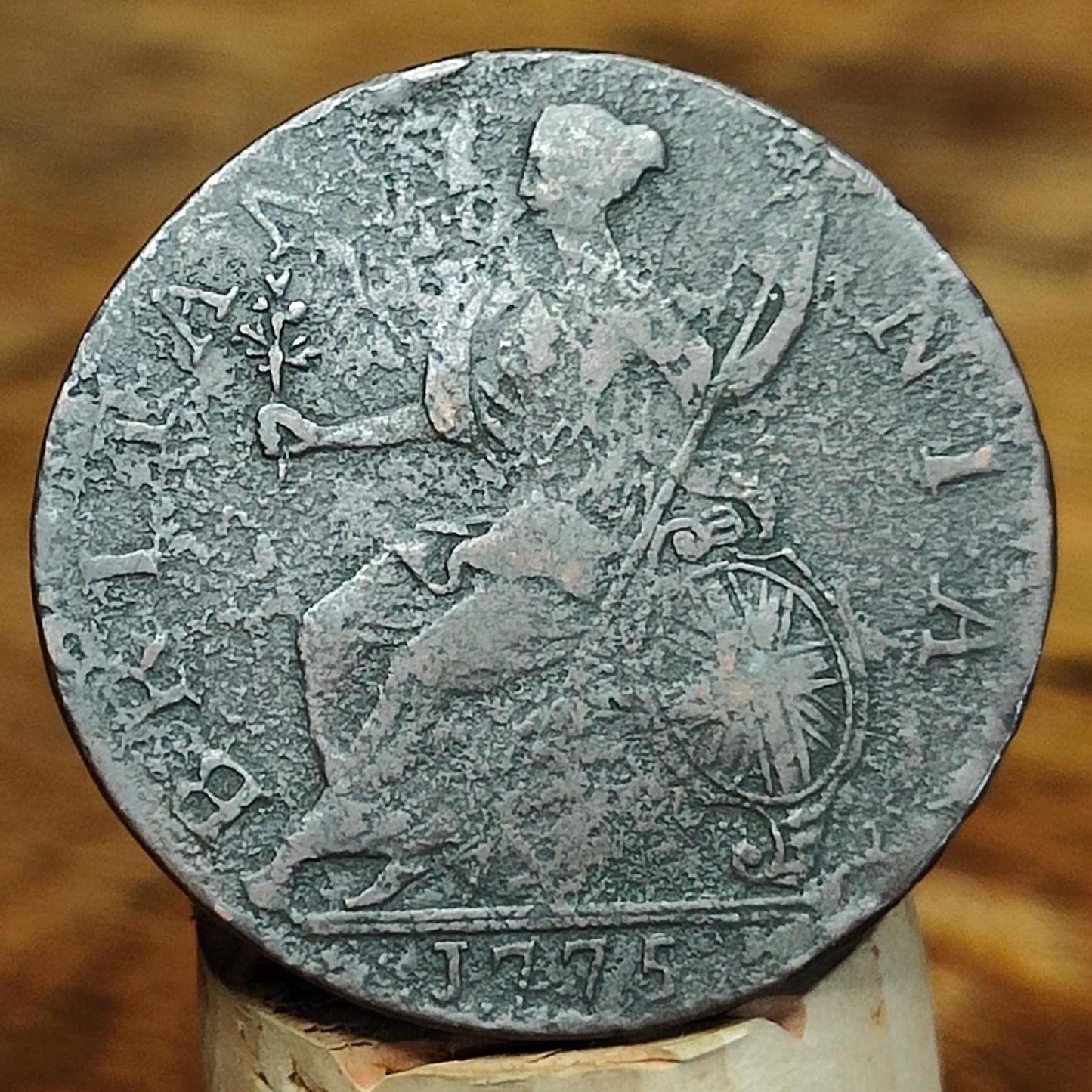 George III half Penny, dated 1775 - Georgian/ US colonial coin