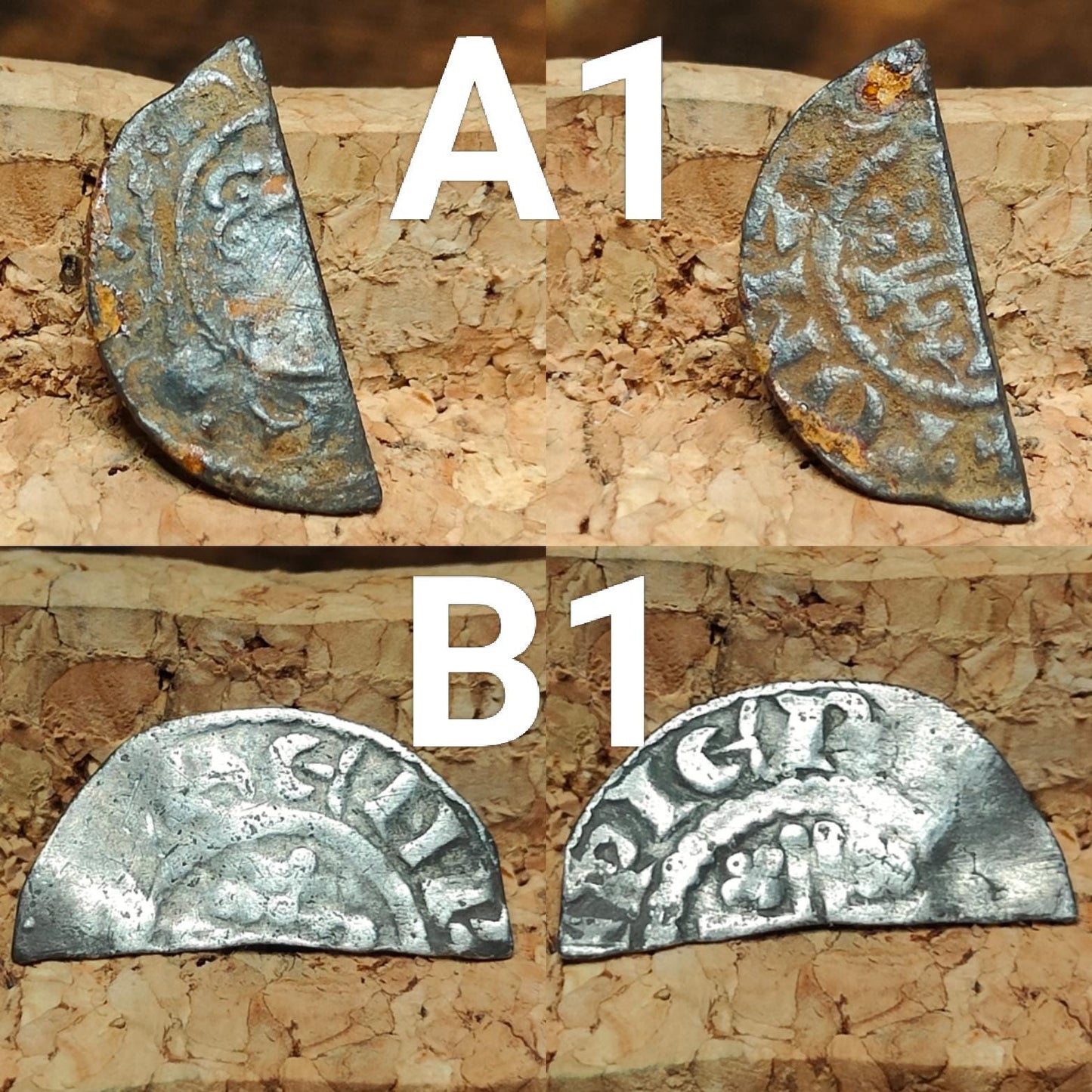 Medieval Voided Short Cross Cut Half Penny, Ancient Silver Coin UK