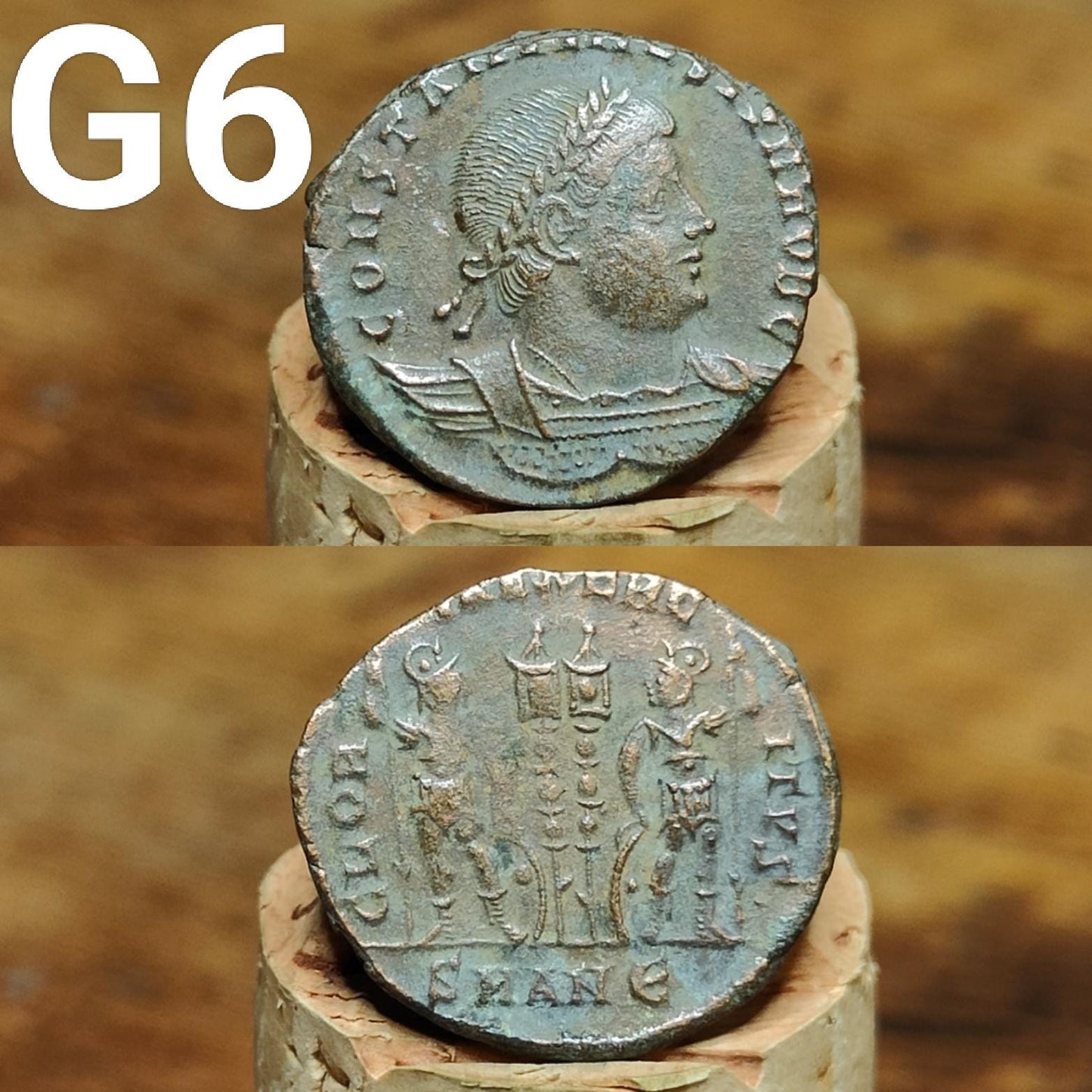 Cleaned Roman coins, ancient Nummus and Follis