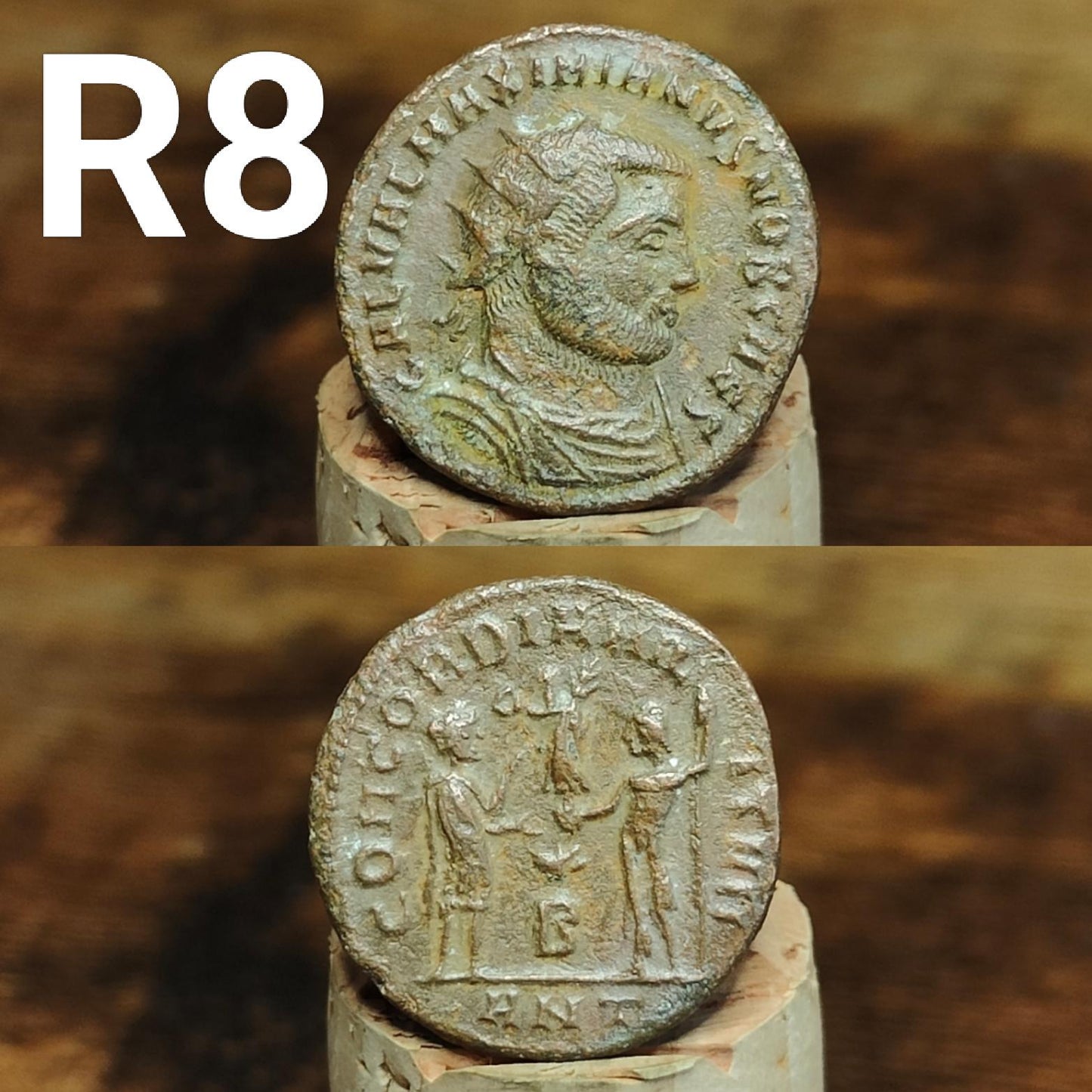 Cleaned Roman coins, ancient Nummus and Follis