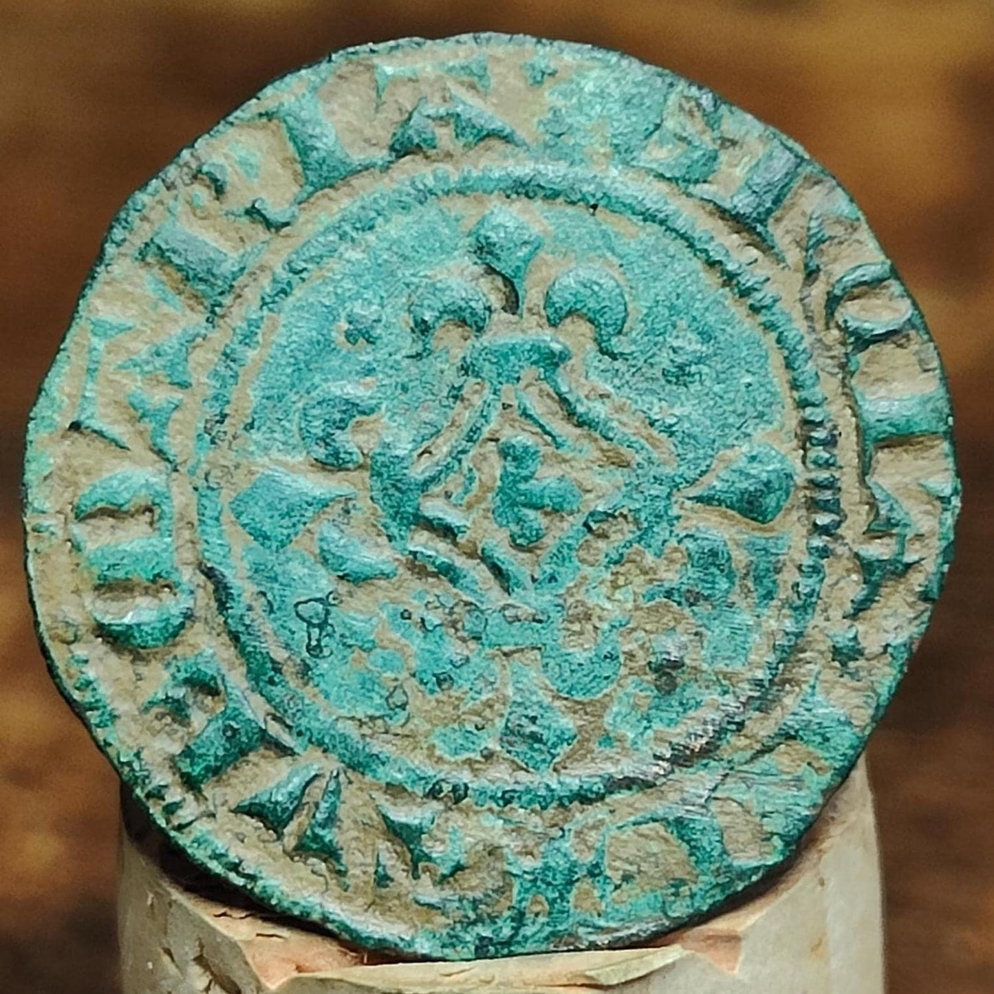 Medieval French Jetton, Shield type token, 600 years old