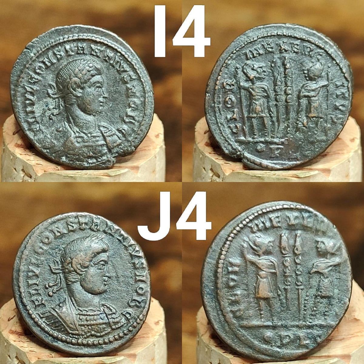High grade Roman coins, 4th century ancient nummus