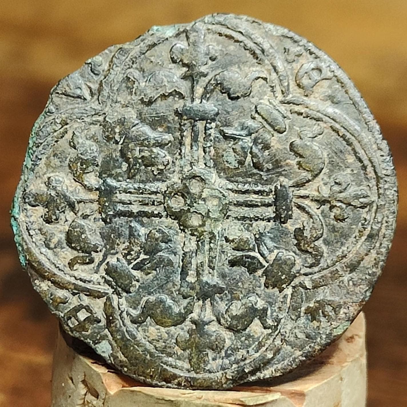 Medieval French Jetton, Crown type token, 600 years old